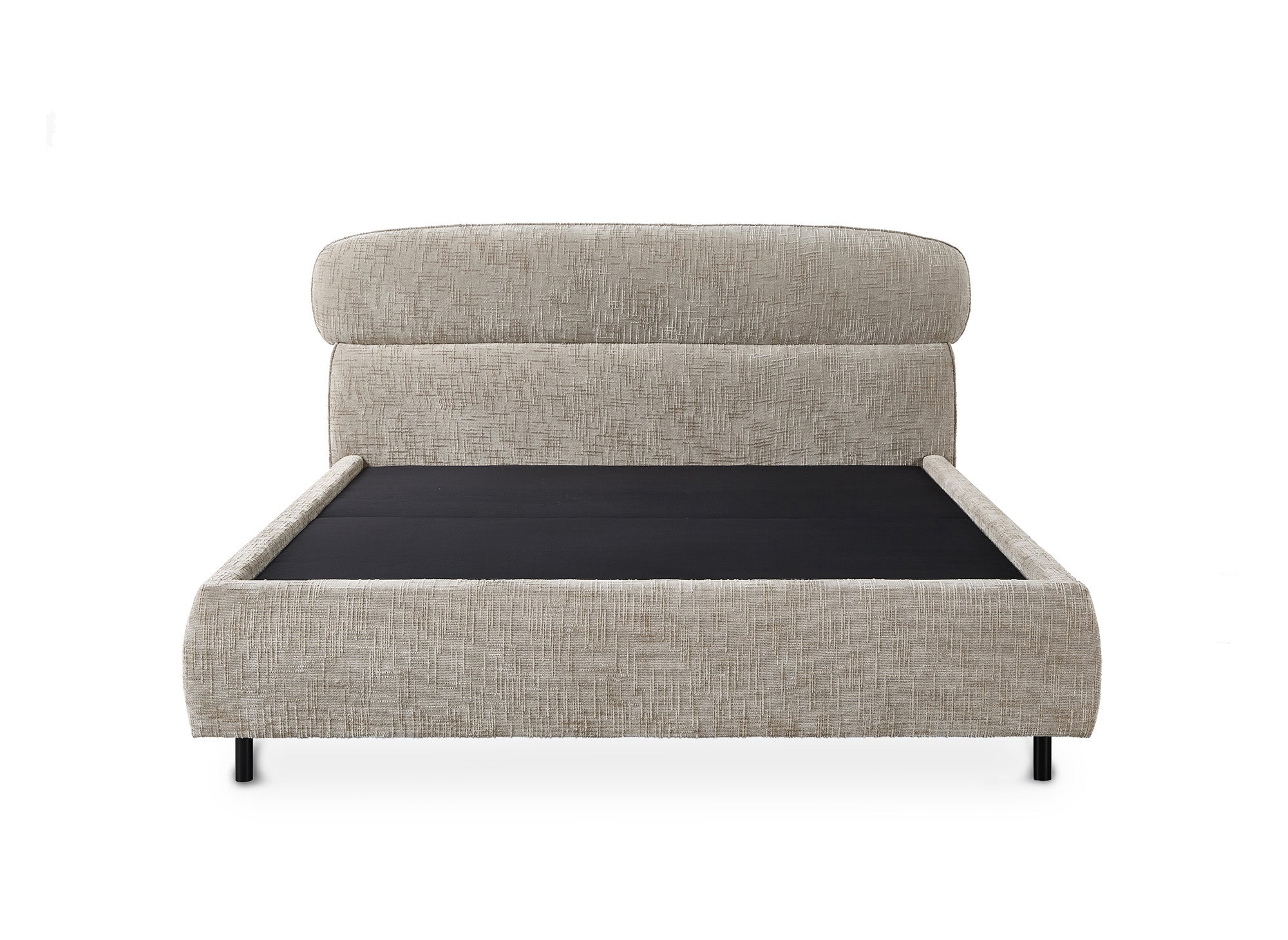 MELO Bett mit Stauraum, 140 x 190 cm, taupefarben melierter Samt