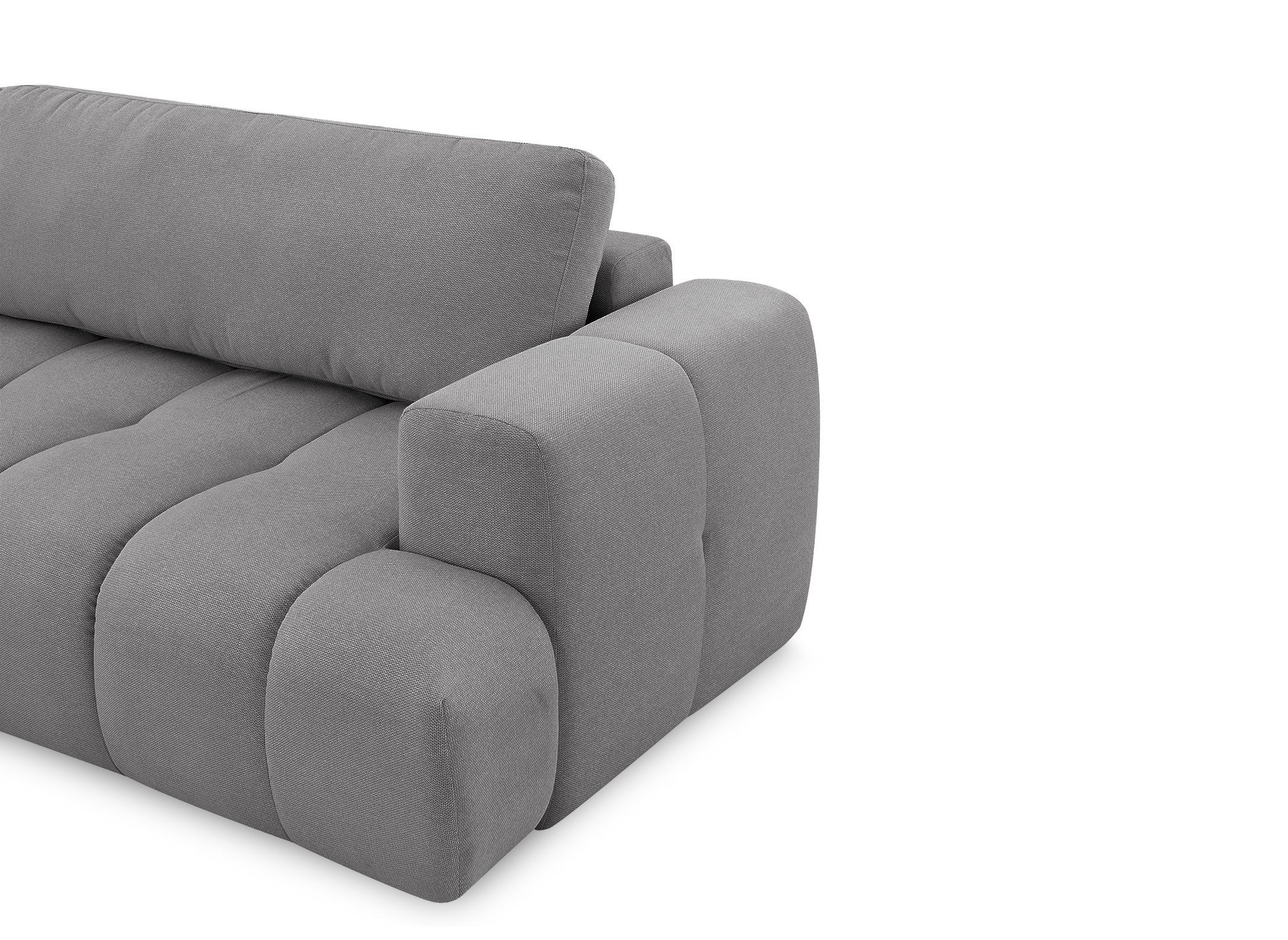 HAVEN Ecksofa mit Bettfunktion und Stauraum, grau, linke Ecke