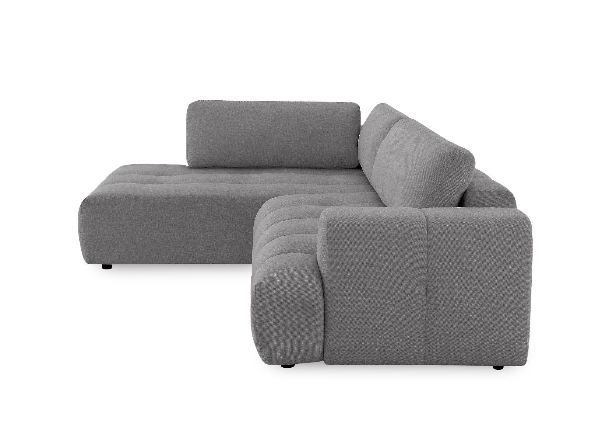 HAVEN Ecksofa mit Bettfunktion und Stauraum, grau, linke Ecke