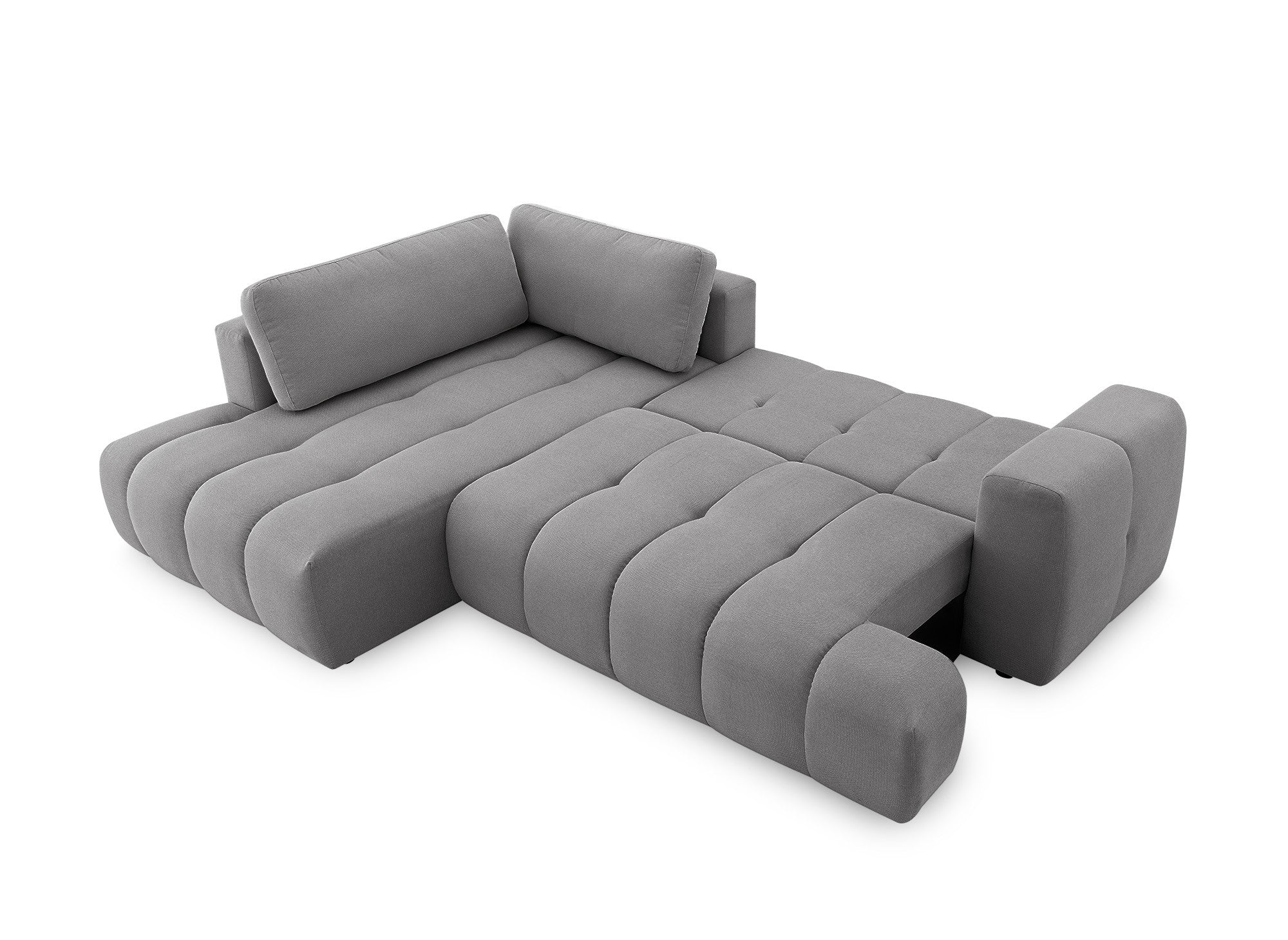 HAVEN Ecksofa mit Bettfunktion und Stauraum, grau, linke Ecke