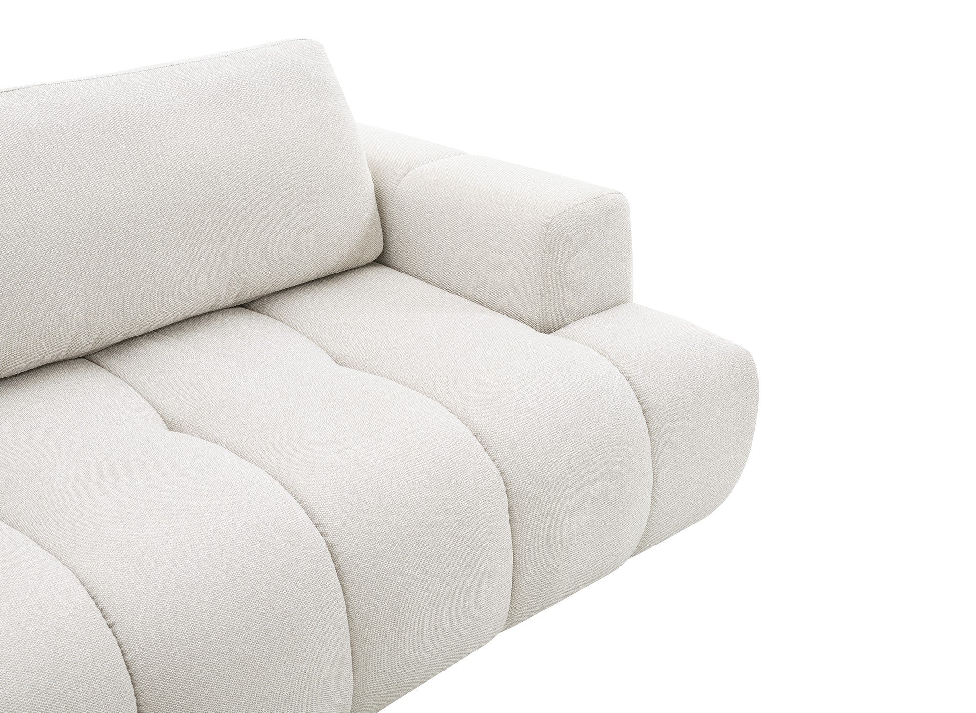 HAVEN Ecksofa aus beigefarbenem Stoff mit Stauraum – Linke Ecke