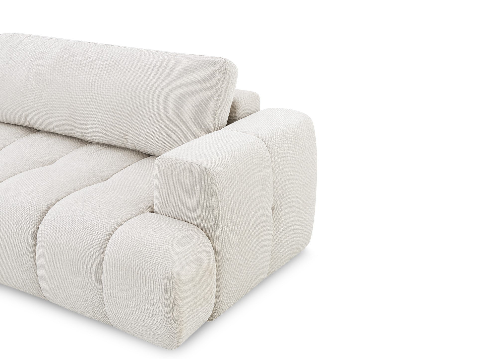 HAVEN Ecksofa aus beigefarbenem Stoff mit Stauraum – Linke Ecke