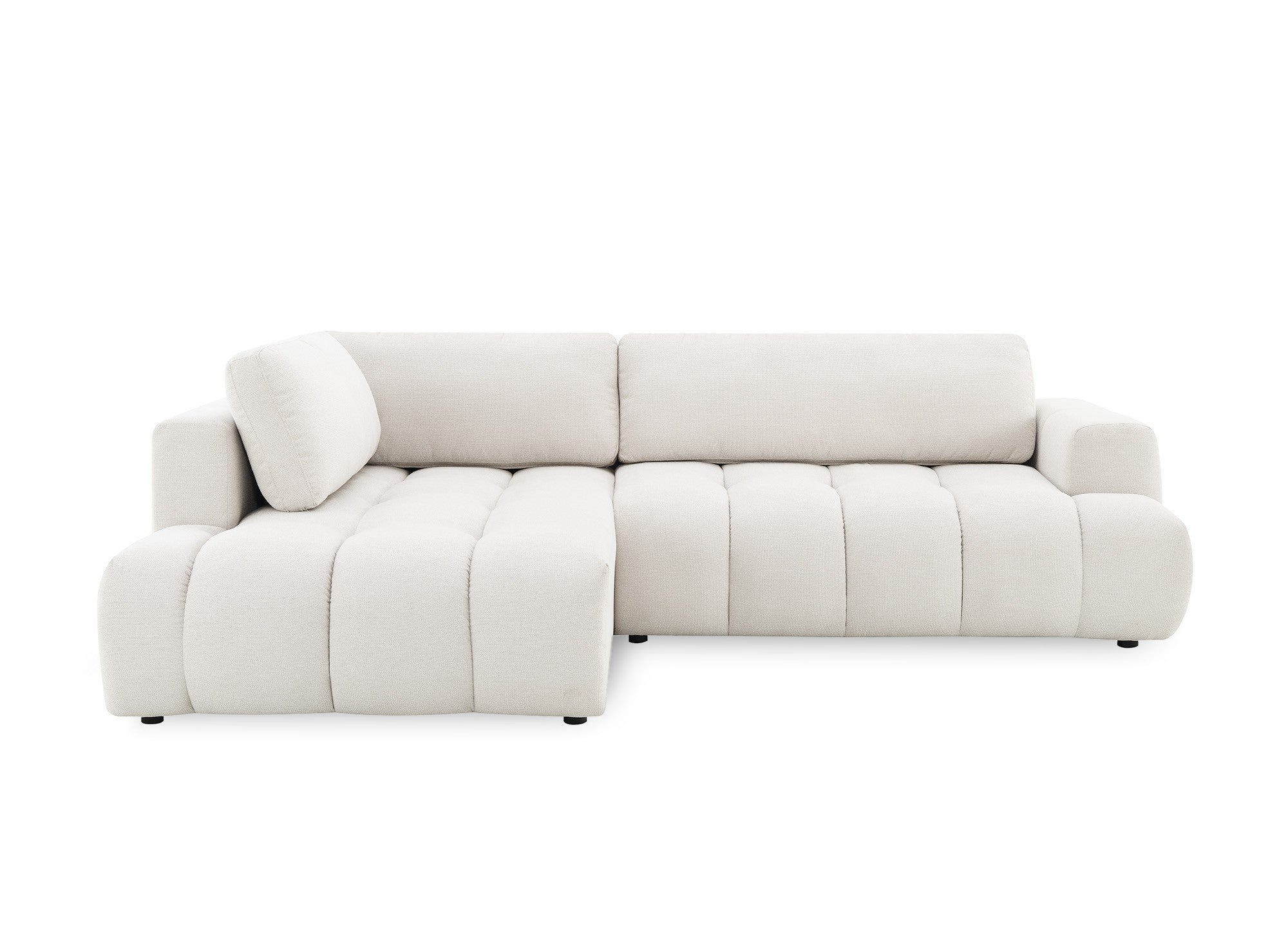 HAVEN Ecksofa aus beigefarbenem Stoff mit Stauraum – Linke Ecke