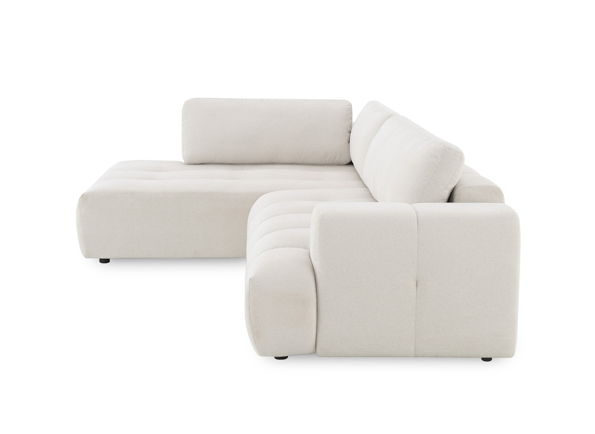 HAVEN Ecksofa aus beigefarbenem Stoff mit Stauraum – Linke Ecke