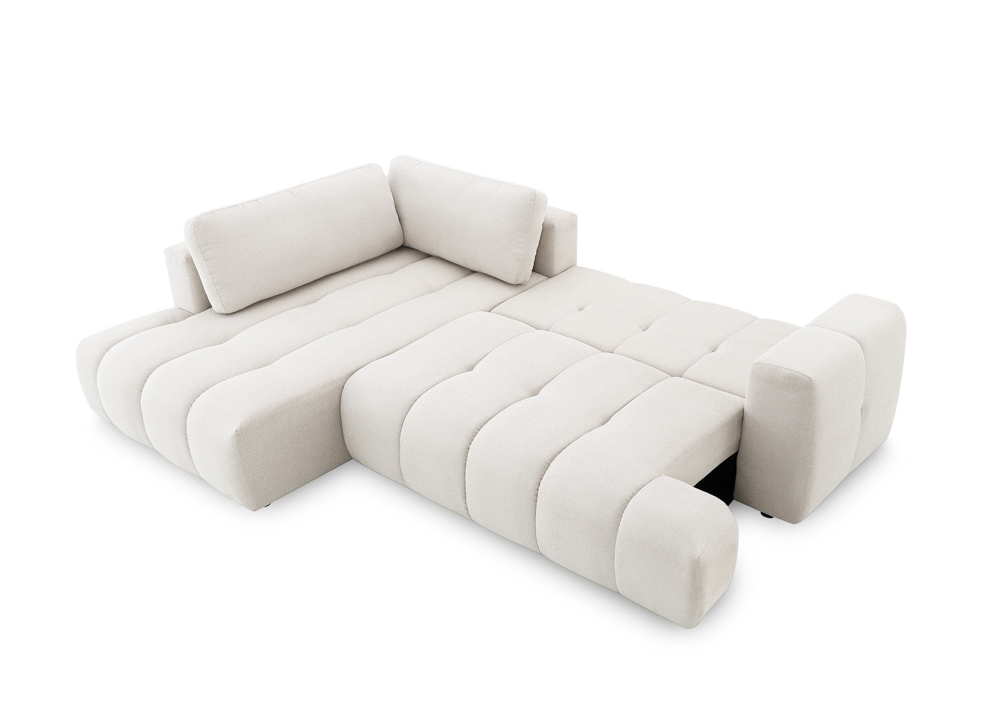 HAVEN Ecksofa aus beigefarbenem Stoff mit Stauraum – Linke Ecke