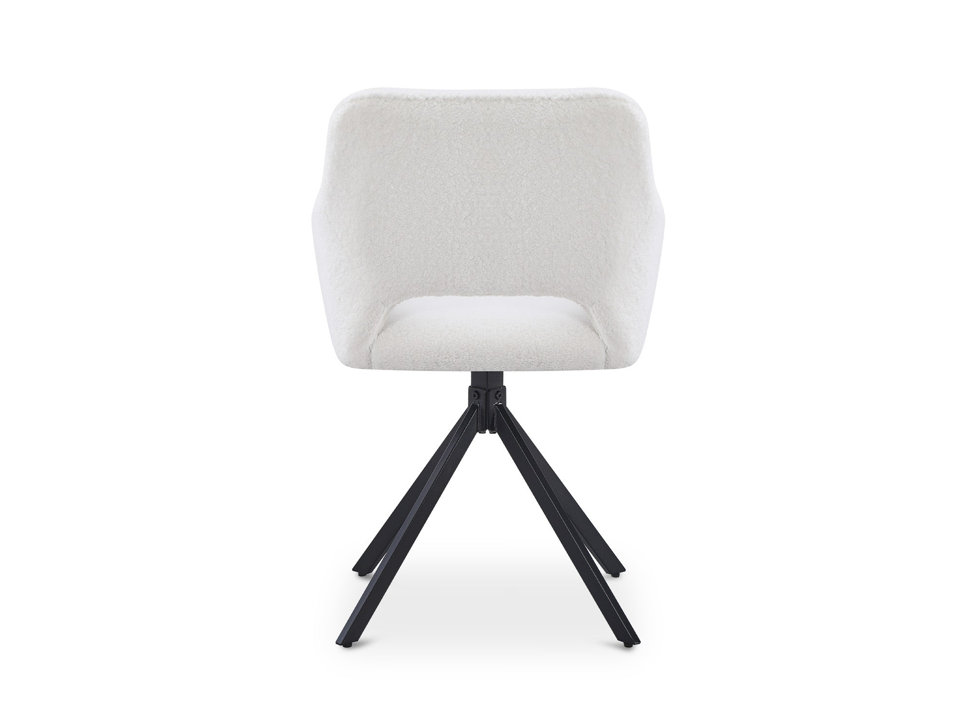 2er-Set Designer-Drehstühle aus ecru-weißem Bouclette-Stoff CIEL