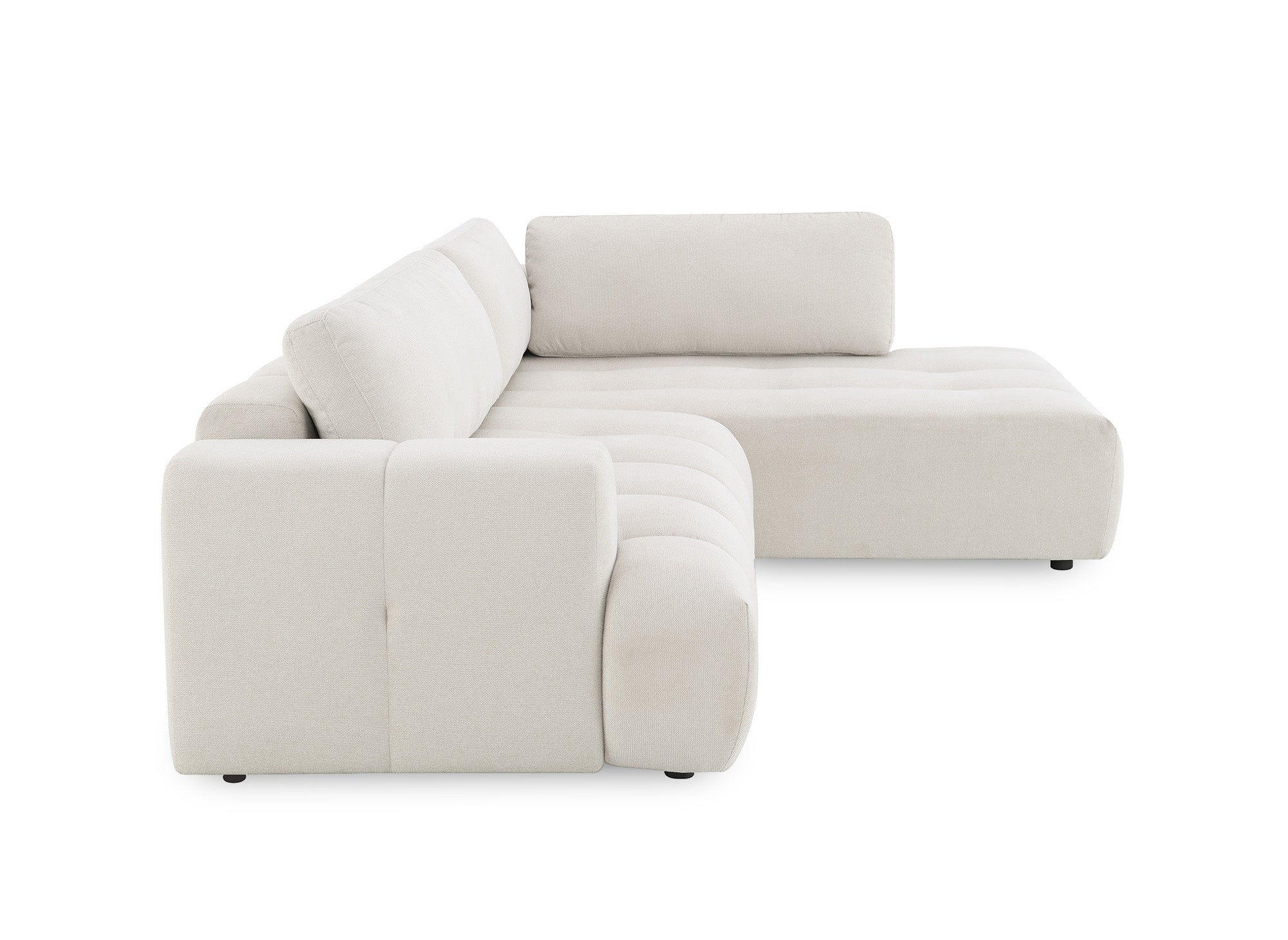 HAVEN Ecksofa aus beigefarbenem Stoff mit Stauraum – rechtwinklig