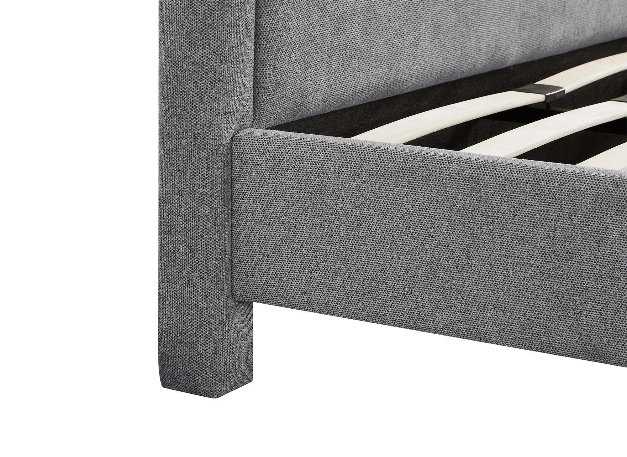 Doppelbett aus weichem grauem Stoff 180 x 200 cm ANELA