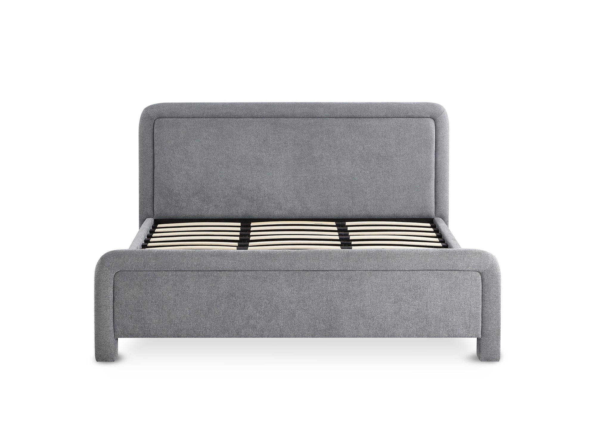 Doppelbett aus weichem grauem Stoff 180 x 200 cm ANELA