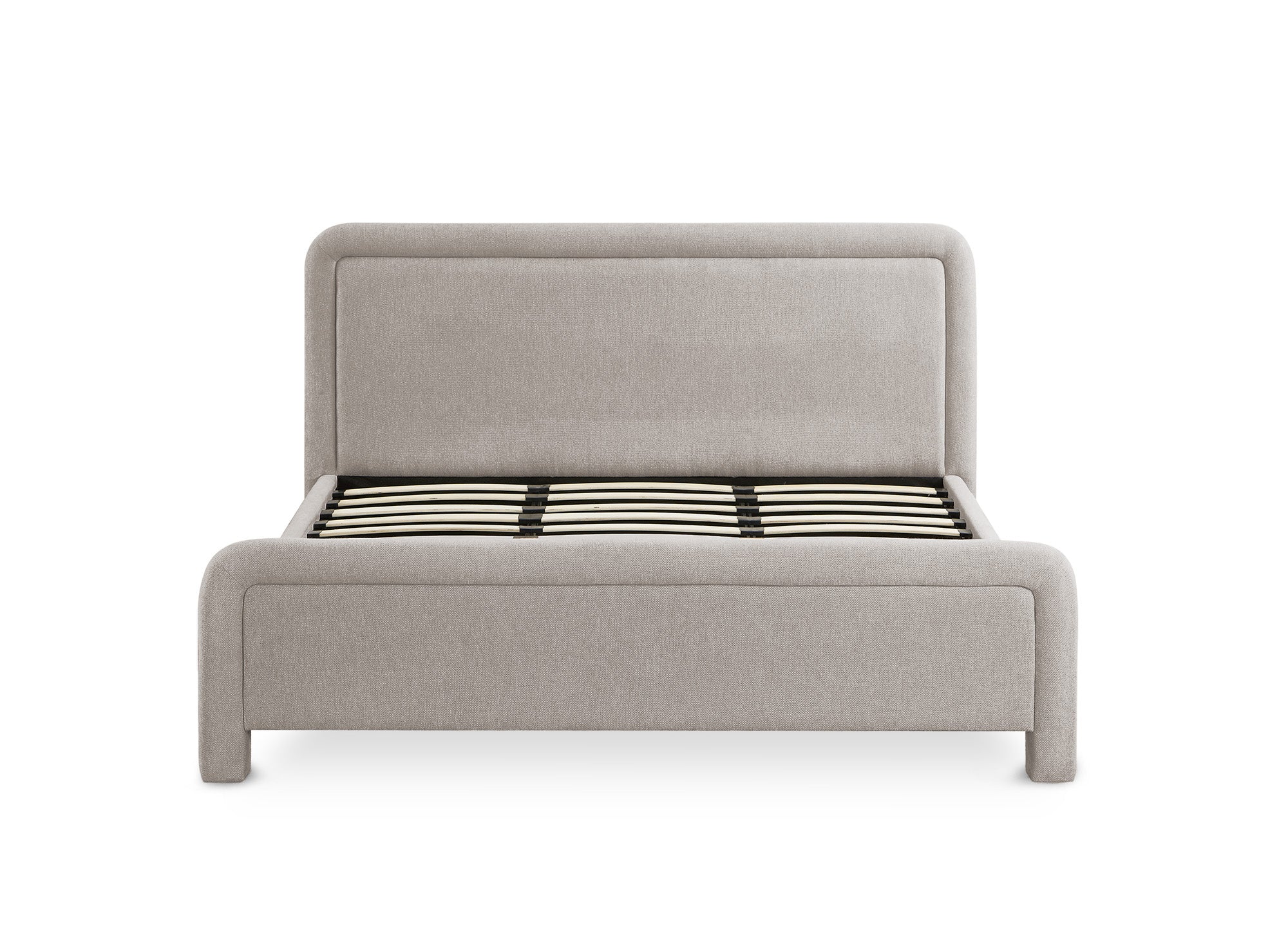 Doppelbett aus weichem Taupe-Stoff 180 x 200 cm ANELA