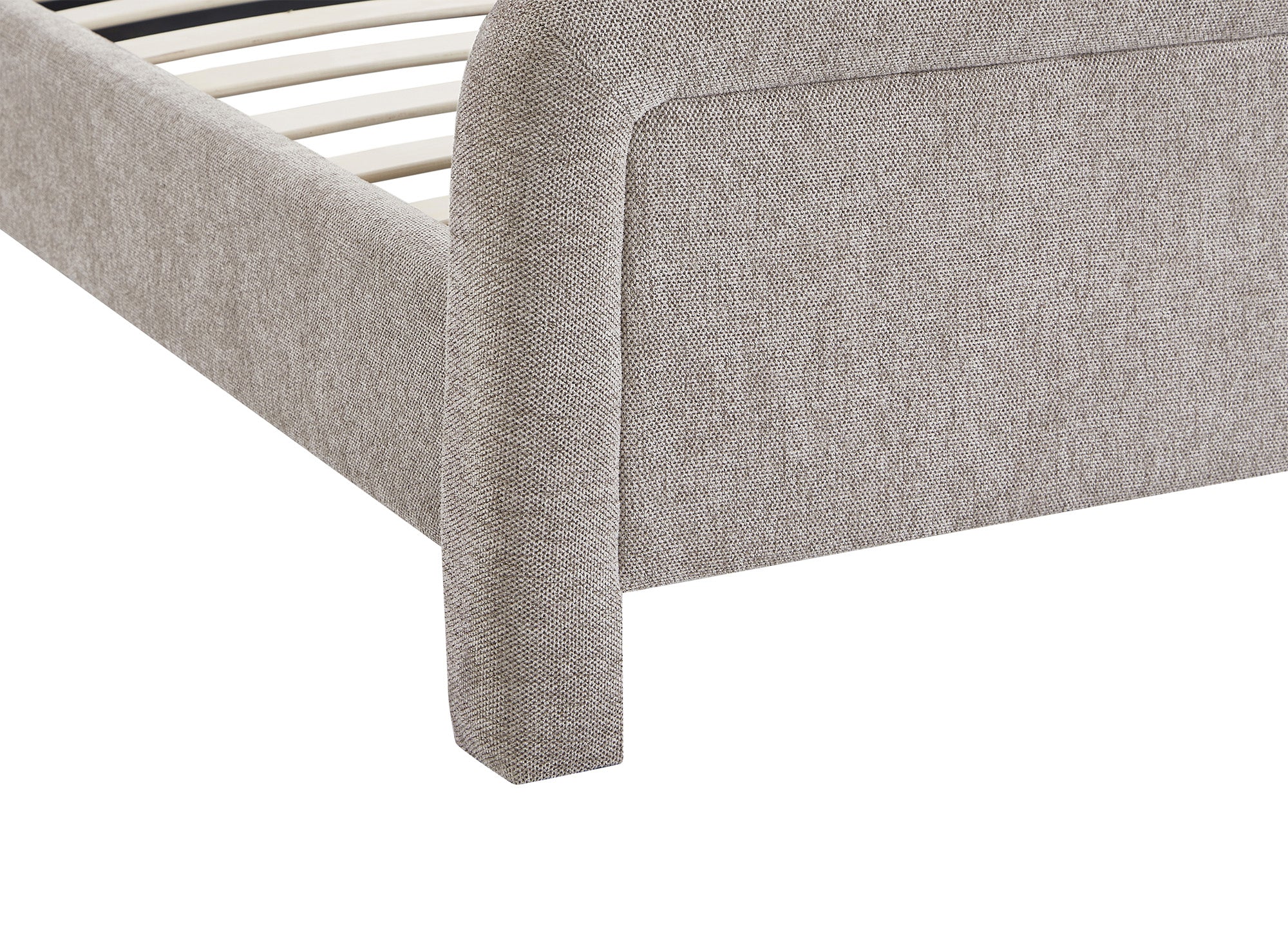 Doppelbett aus weichem Taupe-Stoff 160 x 200 cm ANELA