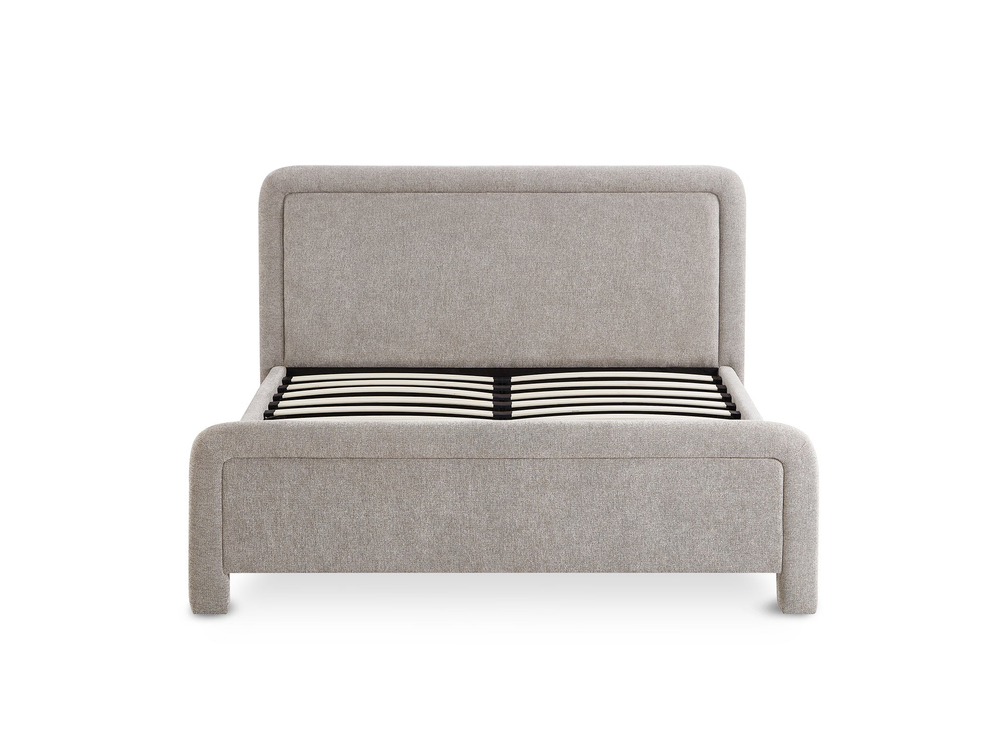 Doppelbett aus weichem Taupe-Stoff 160 x 200 cm ANELA