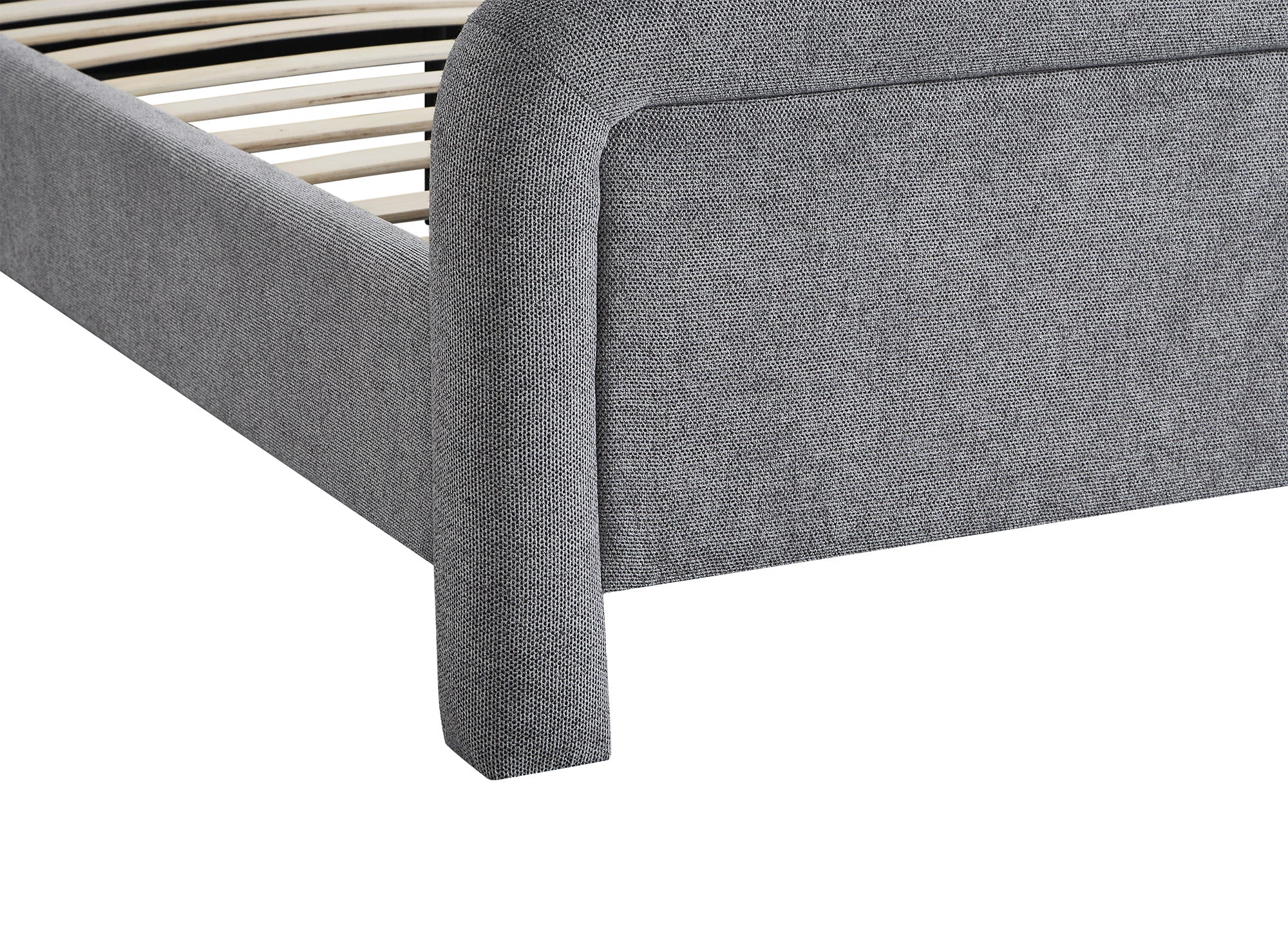 Doppelbett aus weichem grauem Stoff 140 x 190 cm ANELA