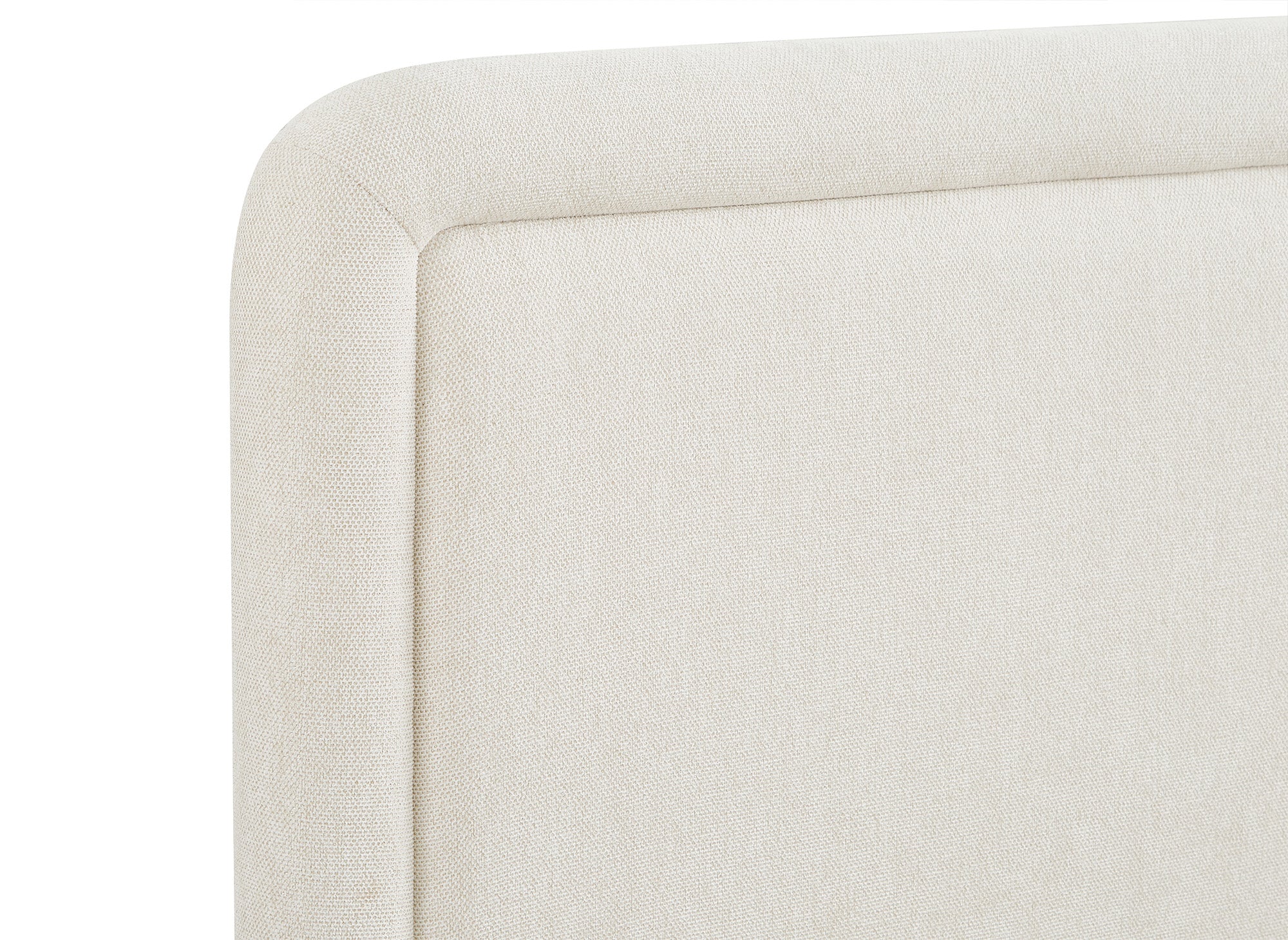 Doppelbett aus weichem, beigem Stoff 140 x 190 cm ANELA