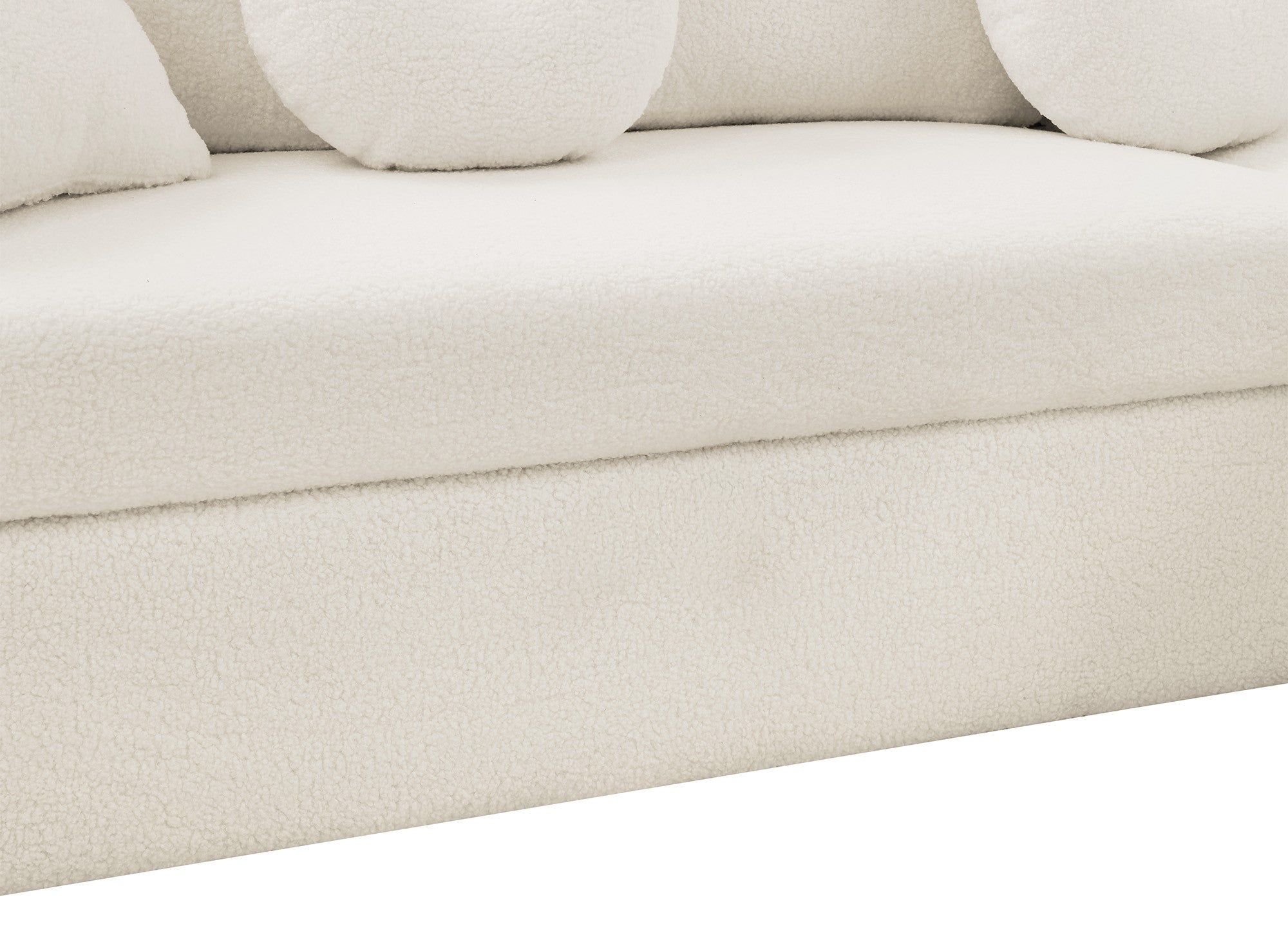 GREGORY umwandelbares und wendbares Ecksofa mit Stauraum aus ecrufarbenem Bouclé-Stoff