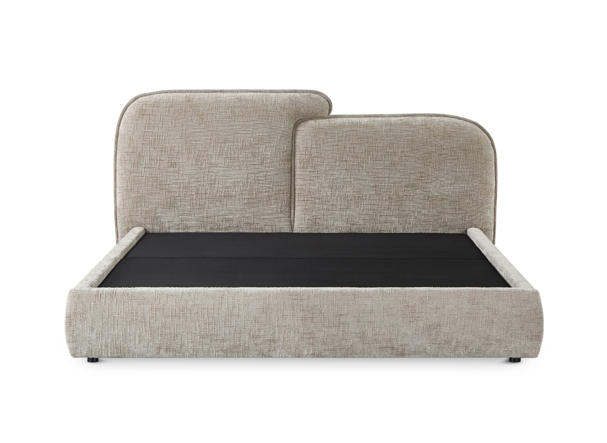 MILENA Bett mit Stauraum, Samt, taupe meliert, 180 x 200 cm