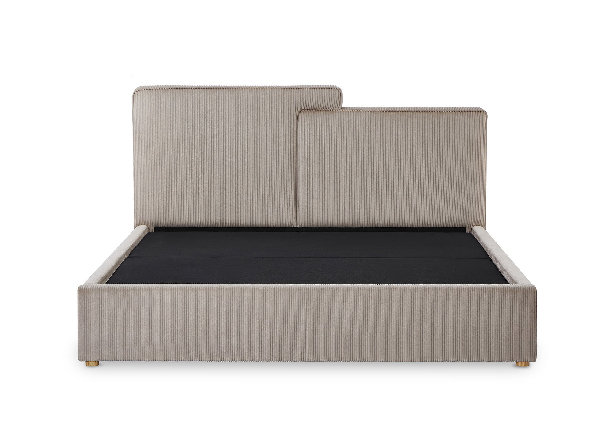 ZELIA Bett mit Stauraum aus Cord in Taupe 180x200 cm