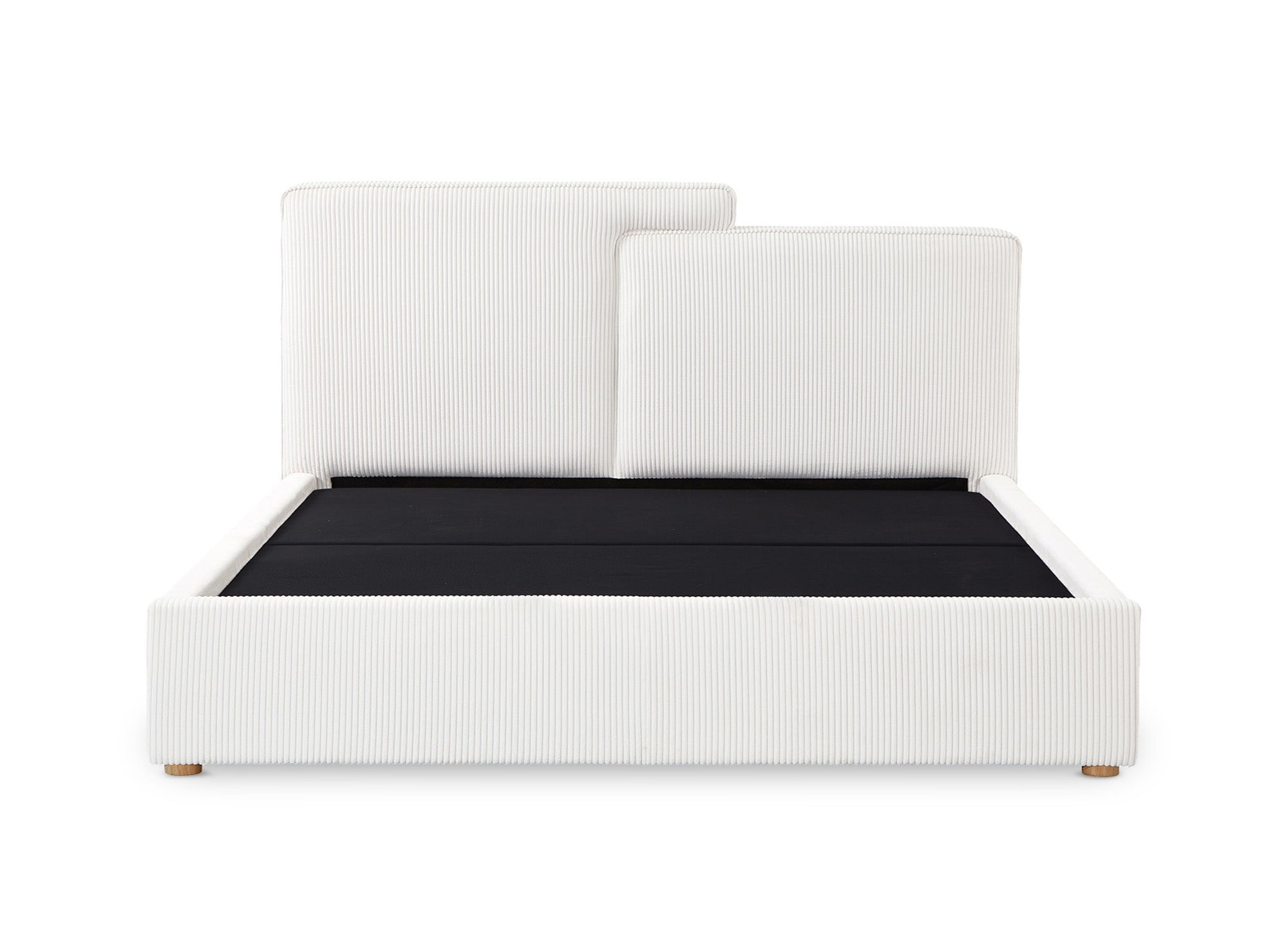 ZELIA Bett mit Stauraum aus ecrufarbenem Cord 180x200 cm
