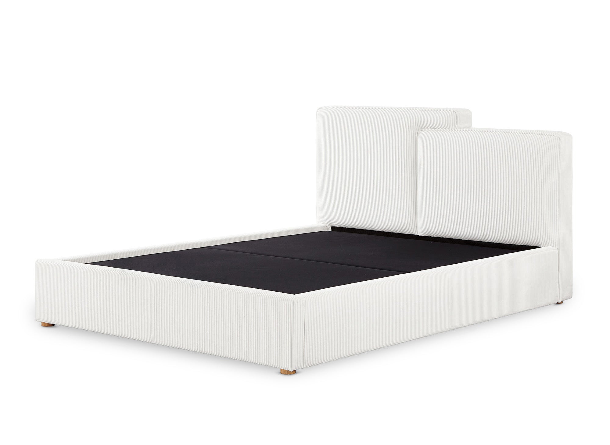 ZELIA Bett mit Stauraum aus ecrufarbenem Cord 180x200 cm