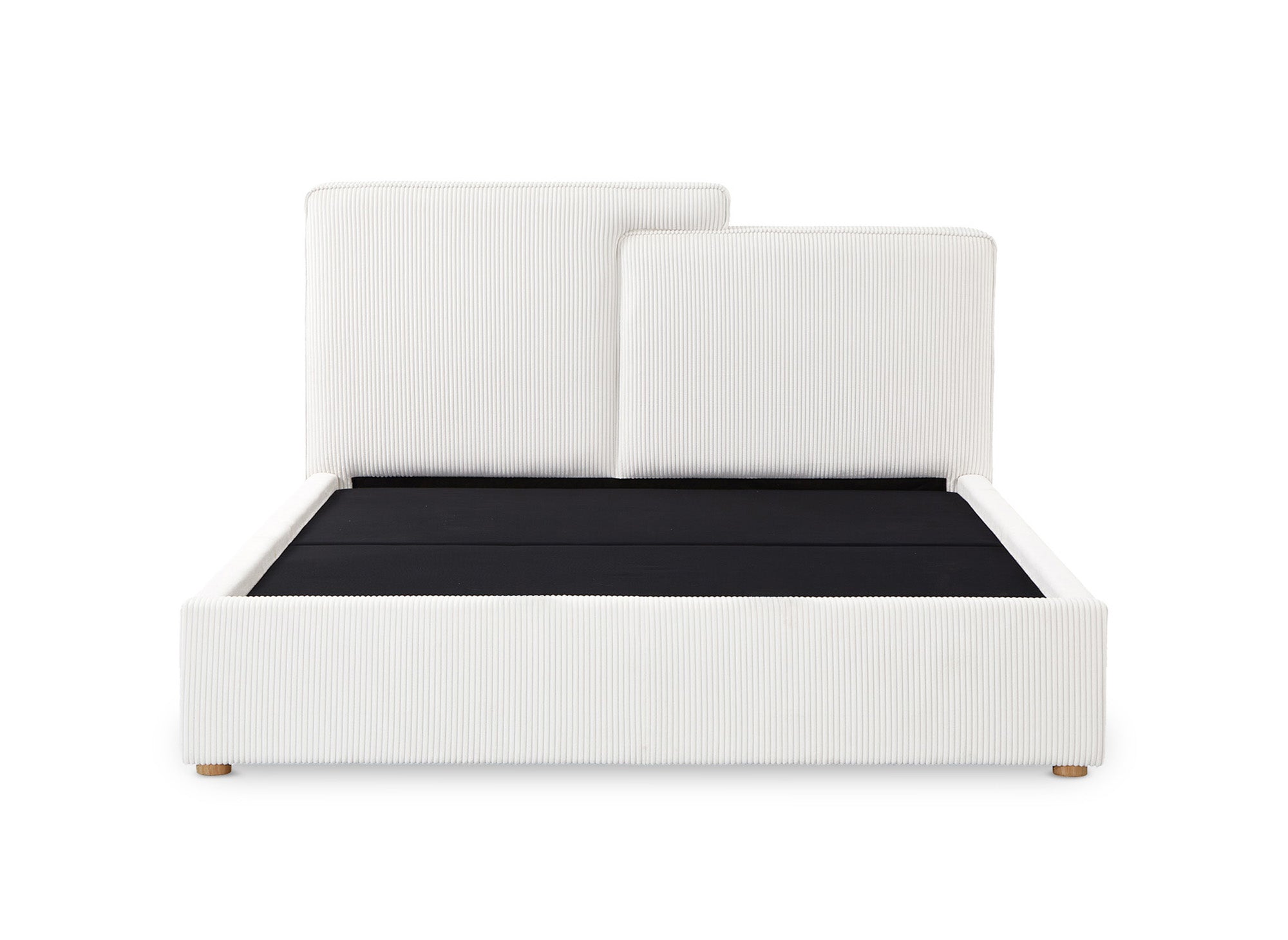 ZELIA Bett mit Stauraum aus ecrufarbenem Cord 160x200 cm