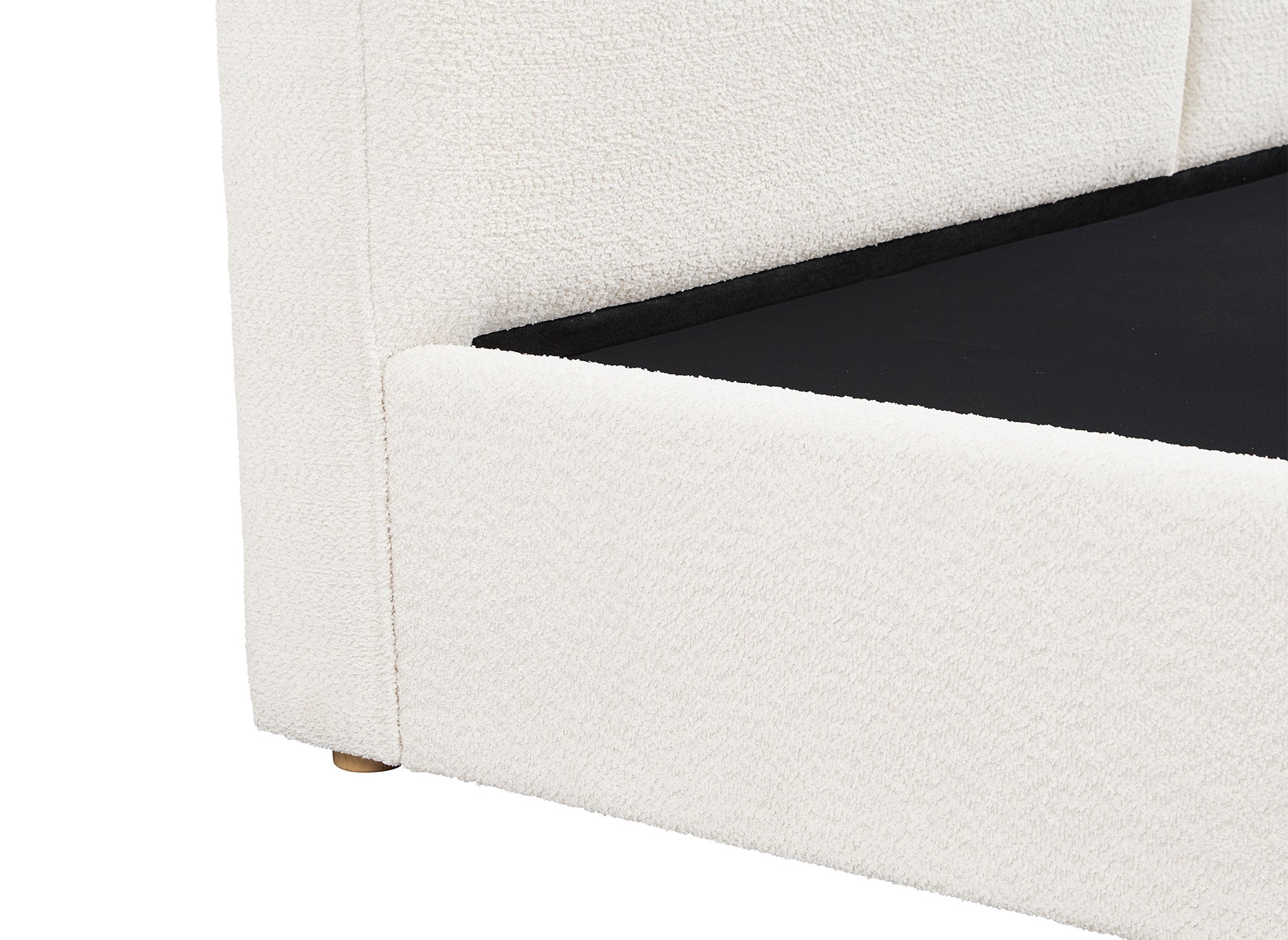 ZELIA Bett mit Stauraum aus Frottee, beige, 160 x 200 cm