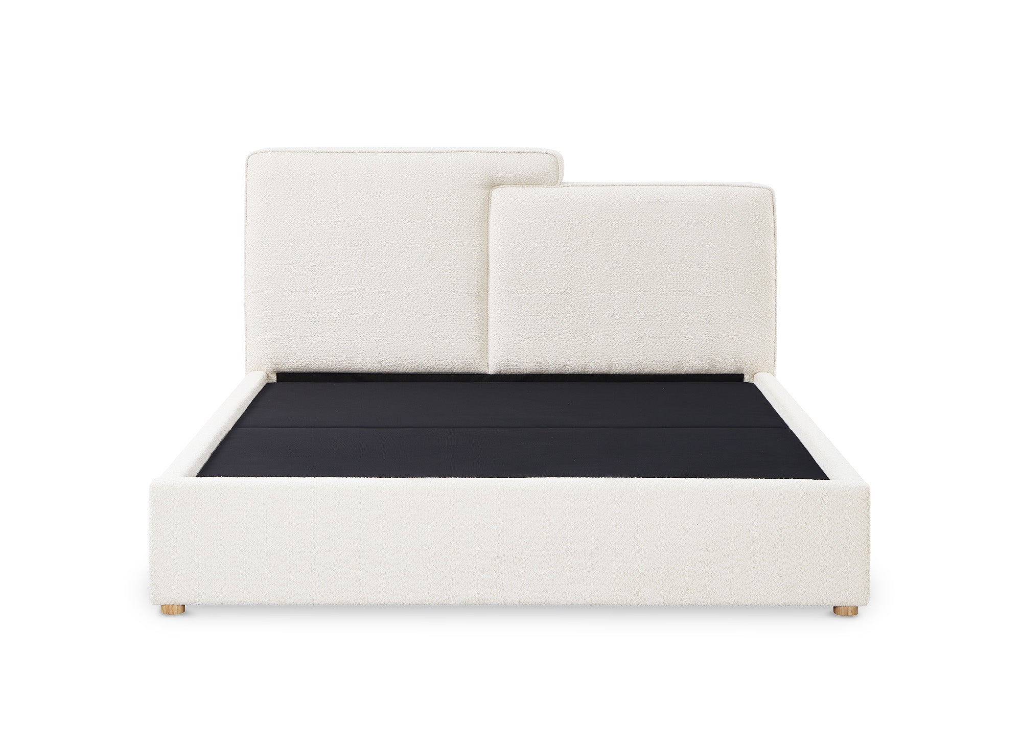 ZELIA Bett mit Stauraum aus Frottee, beige, 160 x 200 cm