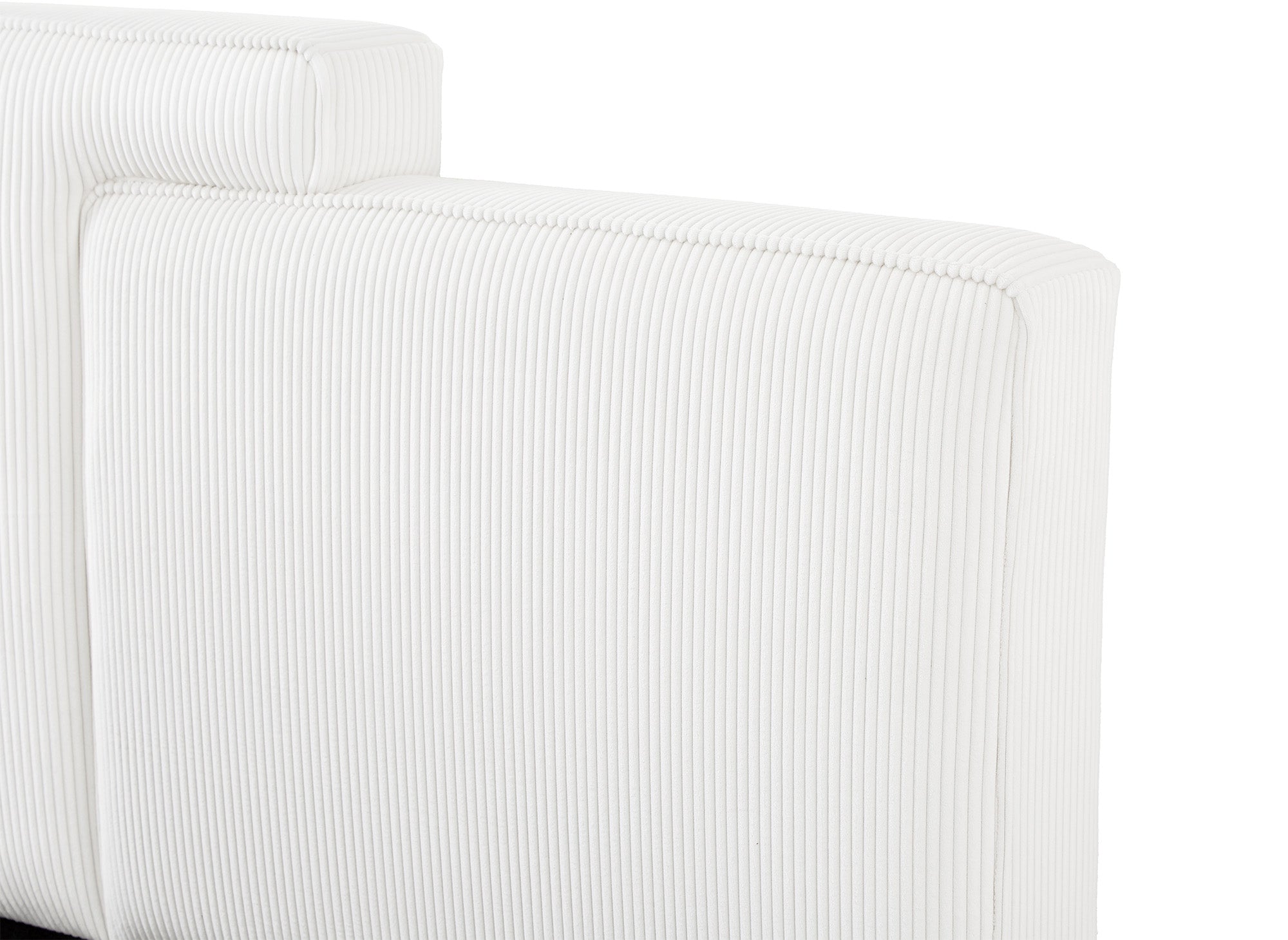 ZELIA Bett mit Stauraum aus ecrufarbenem Cord 140x190 cm