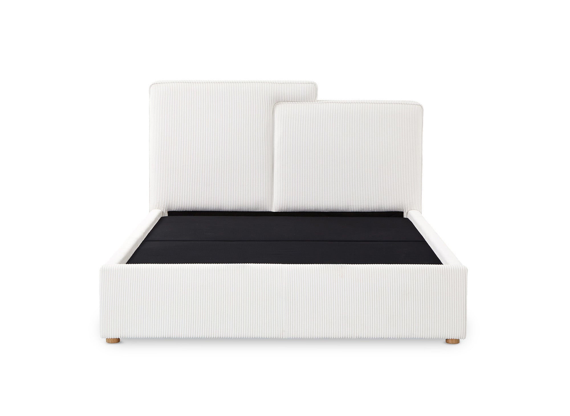 ZELIA Bett mit Stauraum aus ecrufarbenem Cord 140x190 cm