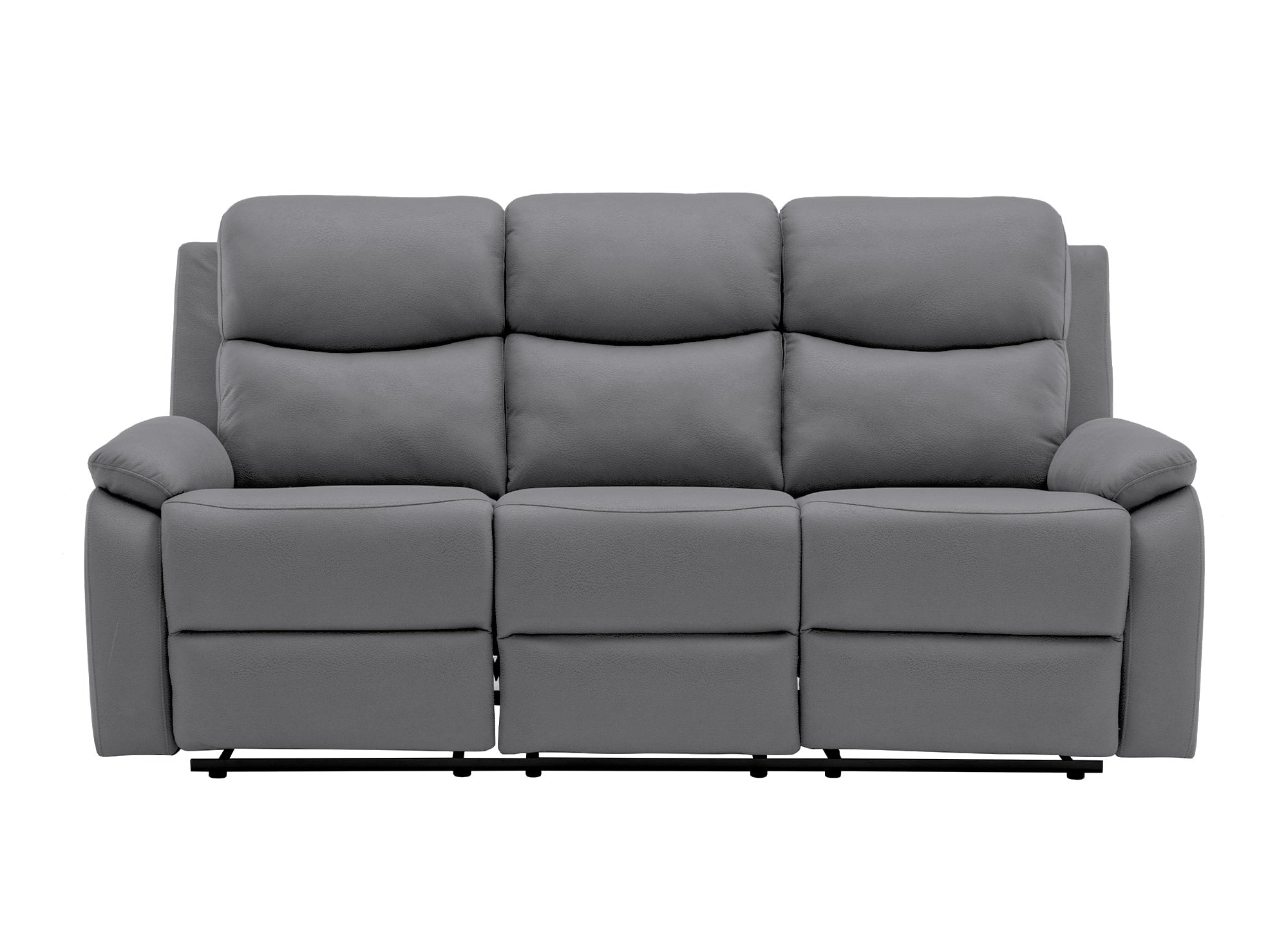 JACOB 3-Sitzer Relaxsofa in dunkelgrauer Kunstlederoptik