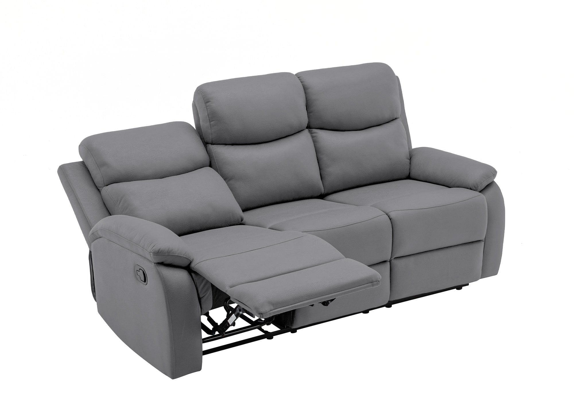 JACOB 3-Sitzer Relaxsofa in dunkelgrauer Kunstlederoptik