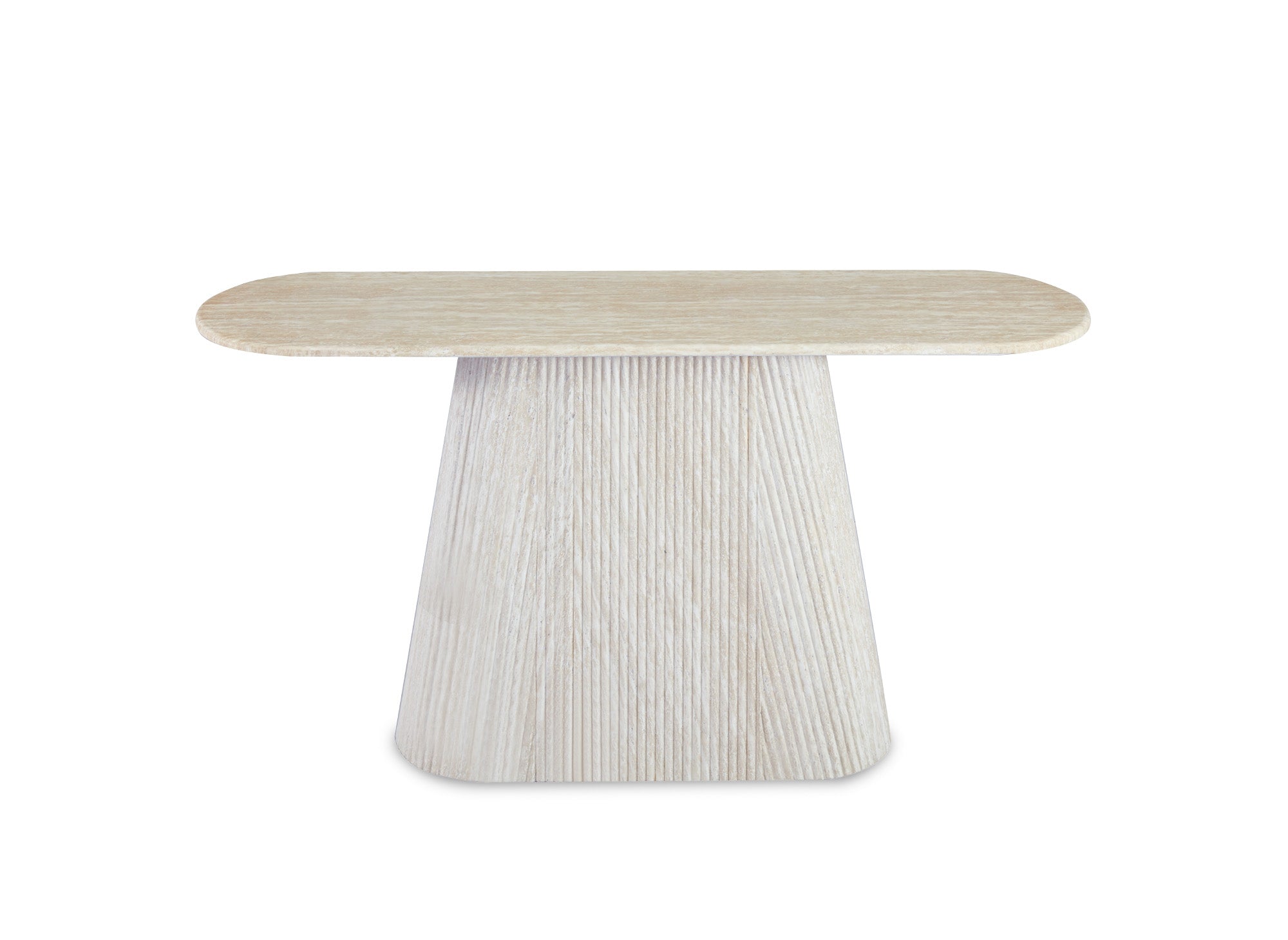 Konsole TIANA aus beigefarbenem Verbundmarmor