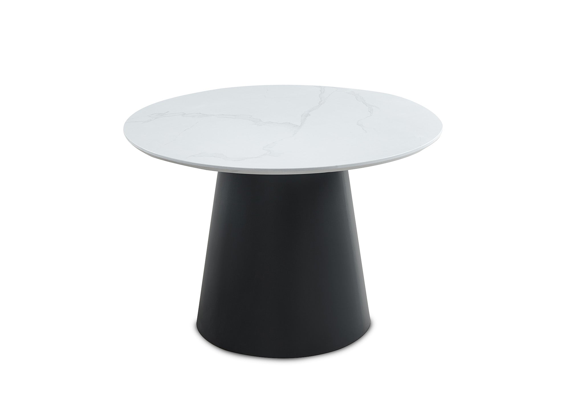AUBREY runder Esstisch mit weißer Marmor-Effektplatte für 4 Personen