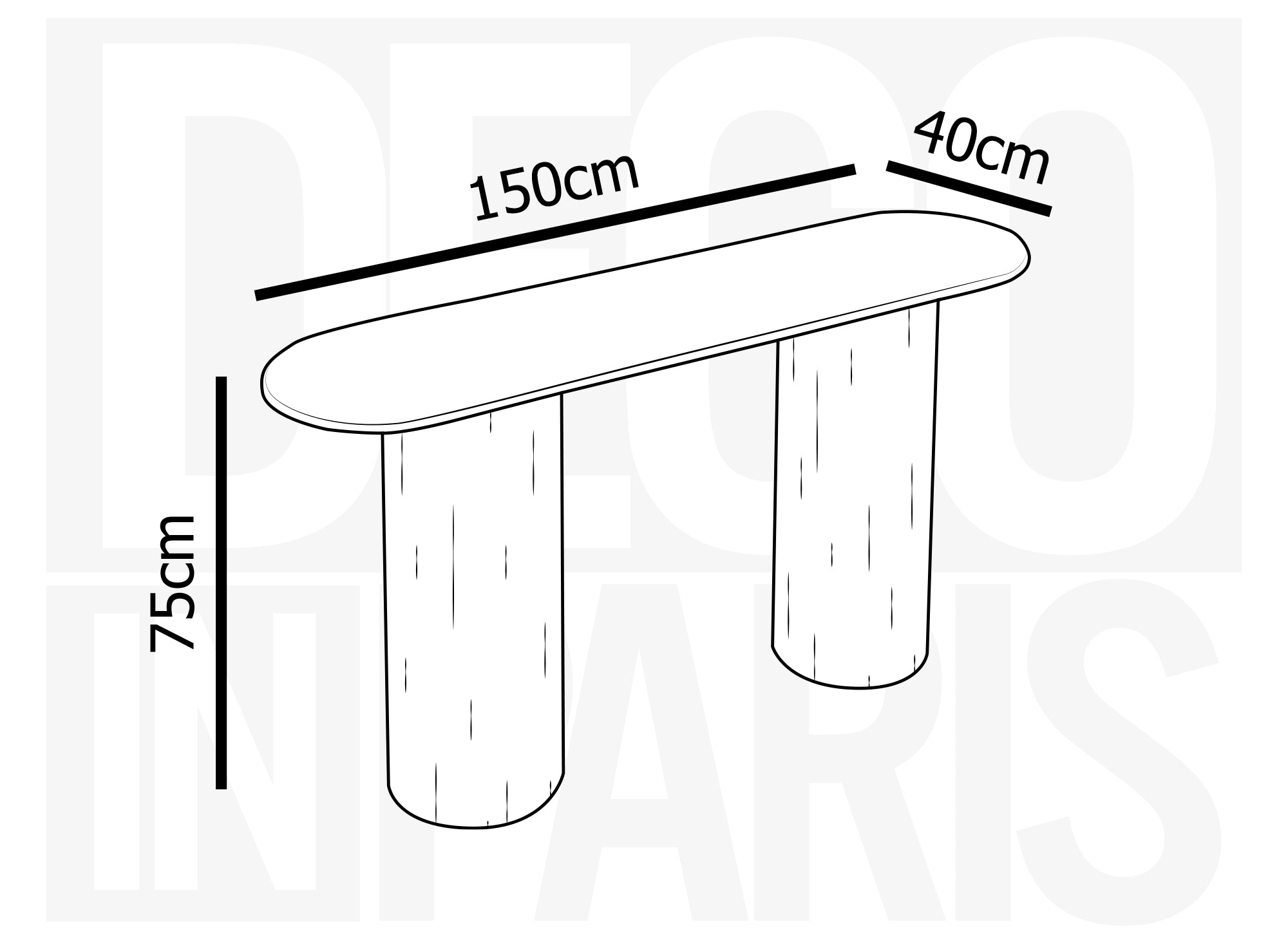 DHARA BLACK beige Verbundmarmorkonsole mit schwarzen Beinen