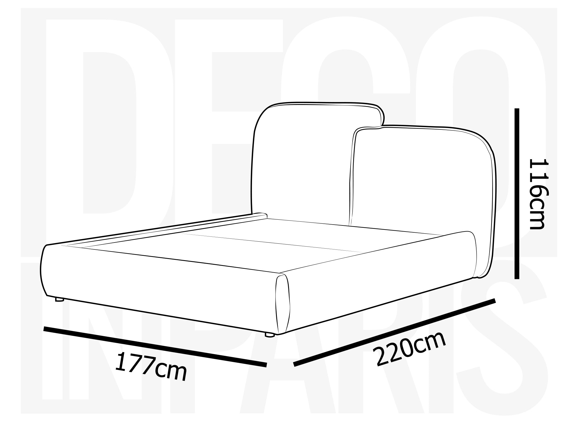 MILENA Bett mit Stauraum, beige melierter Samt, 140 x 190 cm