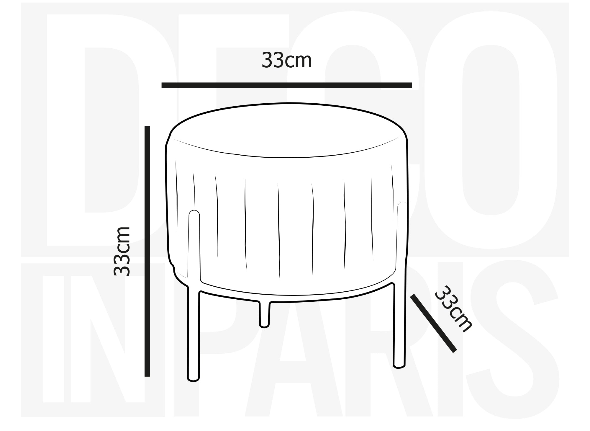 GALY Designer-Pouf aus schwarzem Samt mit schwarzen Metallbeinen
