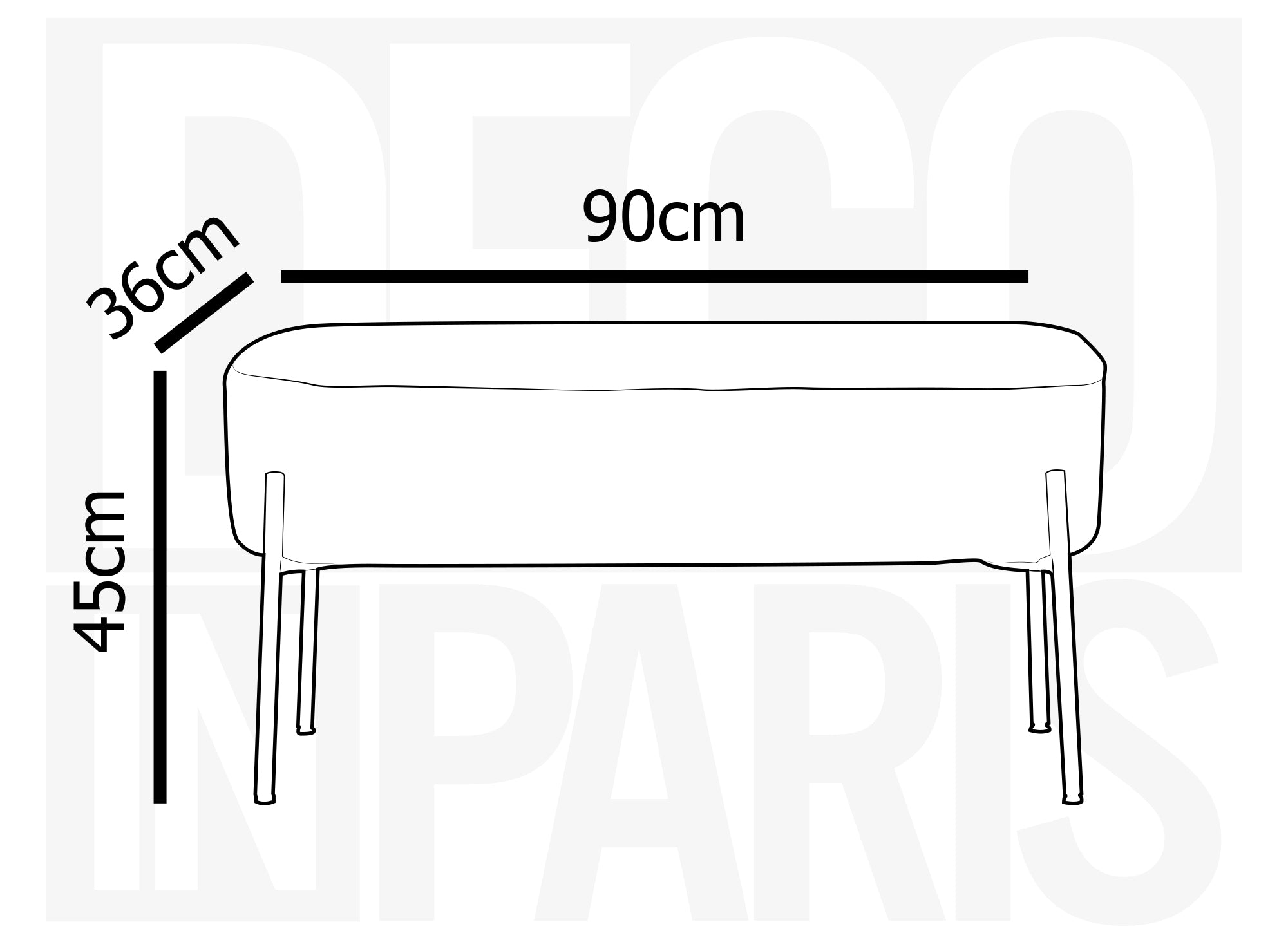 LEYAN graue Stoffbank mit Schaffelleffekt und schwarzen Metallbeinen