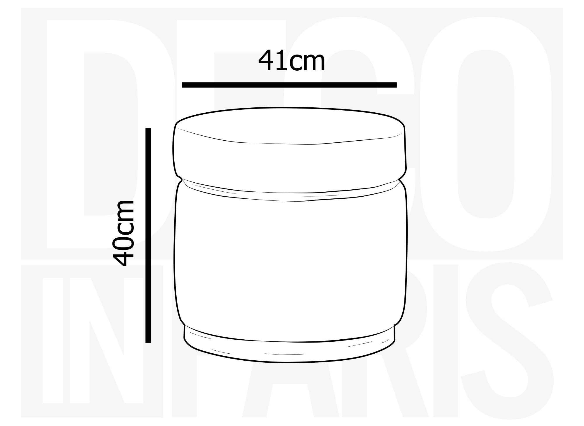 DIVA Designer-Pouf aus grauem Stoff in Schaffelloptik und hellem Holz