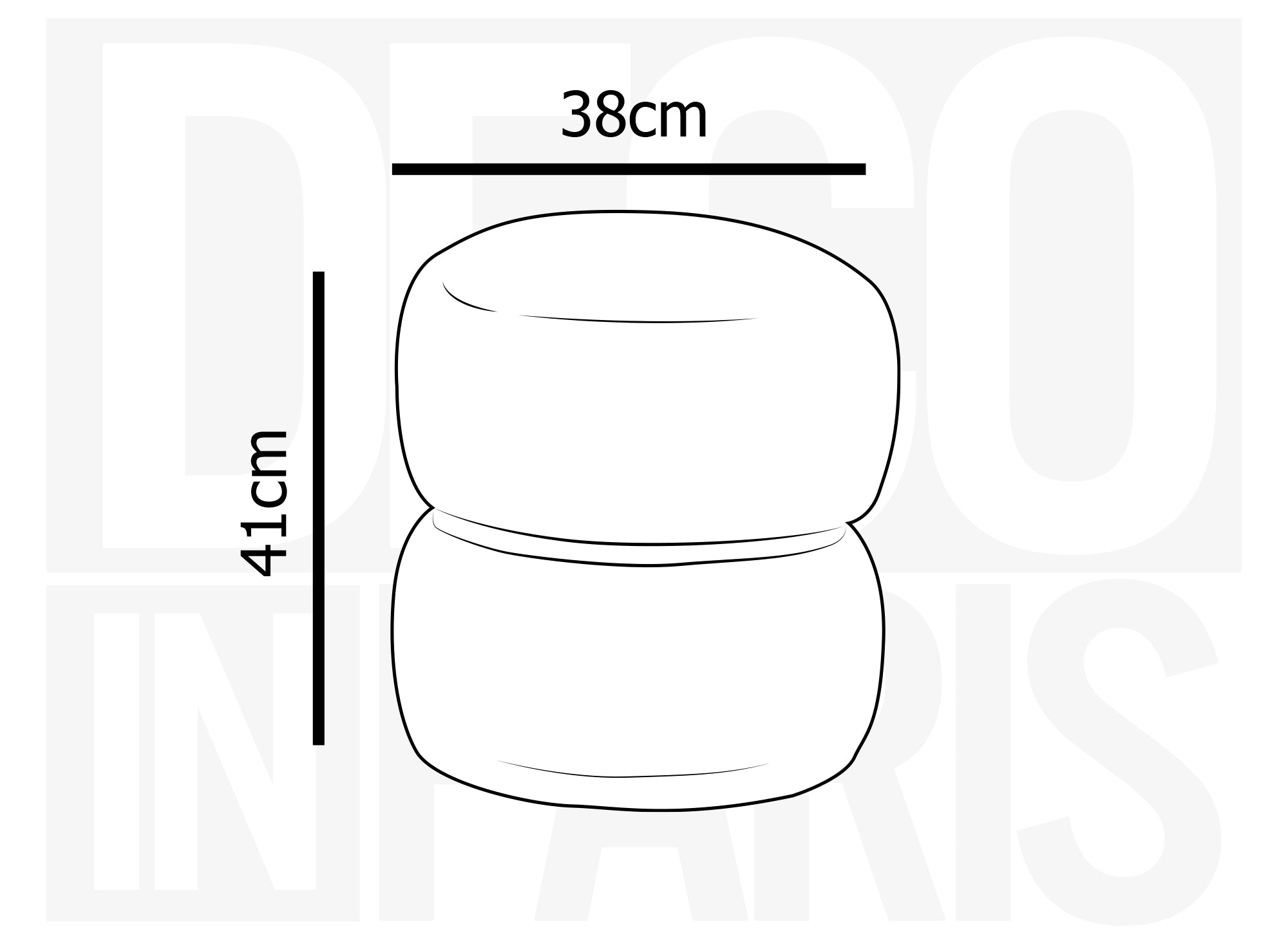 NESSY Designer-Pouf aus grauem Stoff mit Schaffell-Effekt