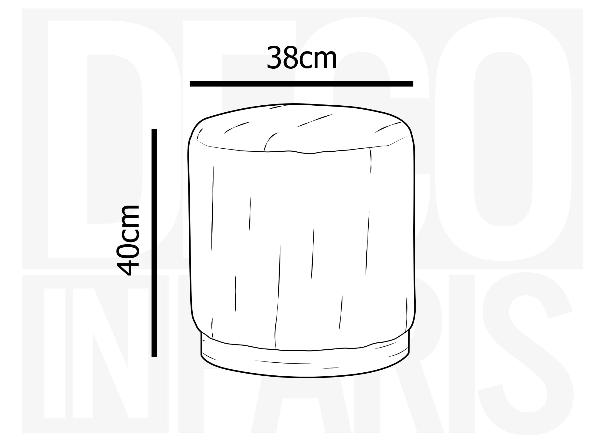 NAORA grauer Cord-Designer-Pouf mit Holzbeinen