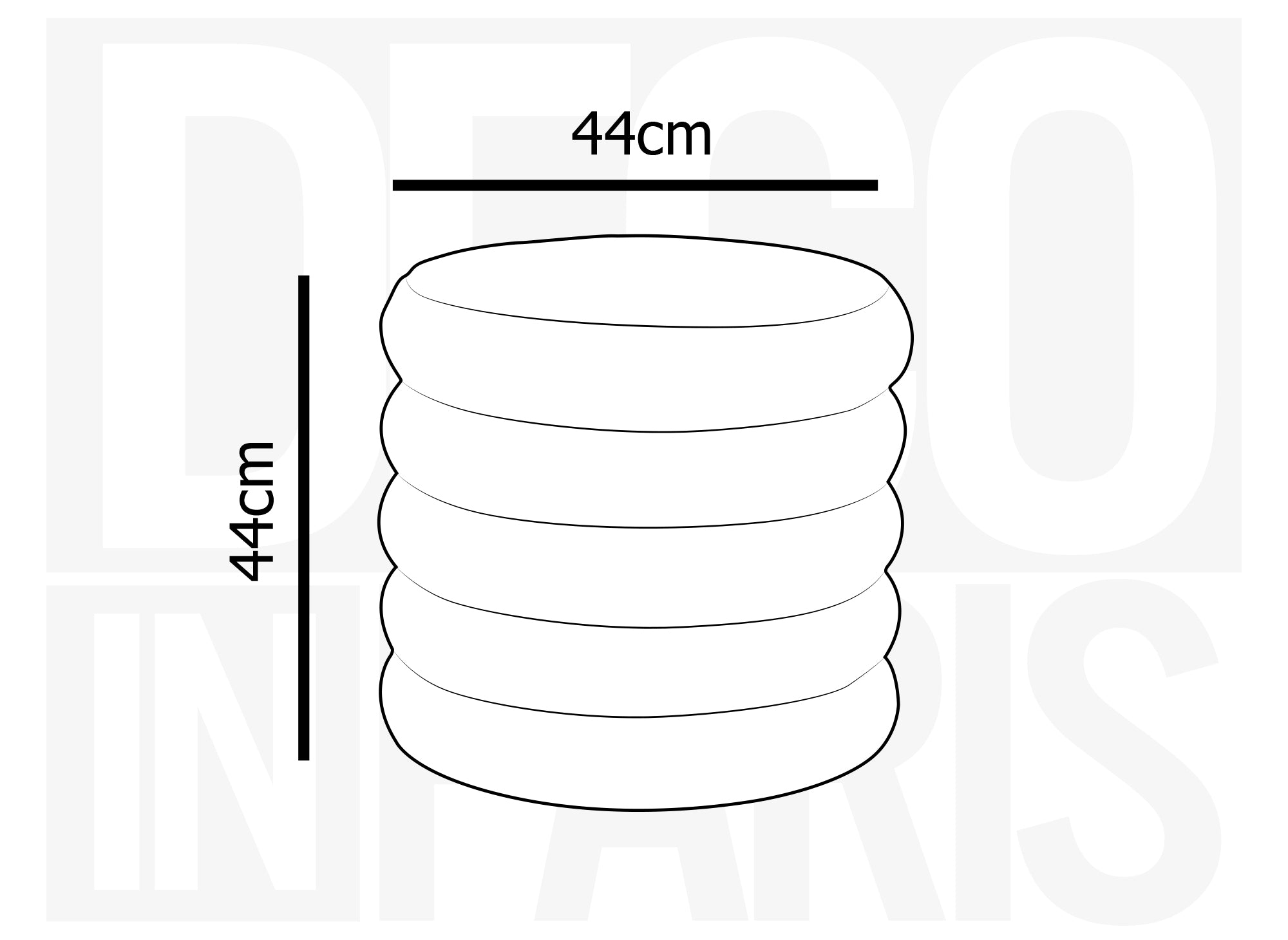 BALTO Sitzpuff mit Aufbewahrung aus grauem Stoff in Schaffelloptik