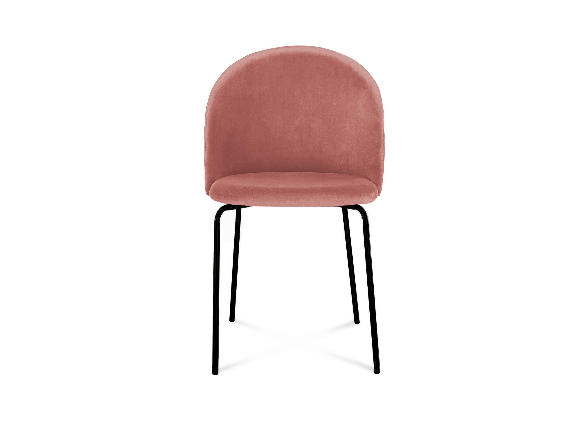 2er-Set Designerstühle aus rosa Samt mit schwarzen Beinen KENNETH
