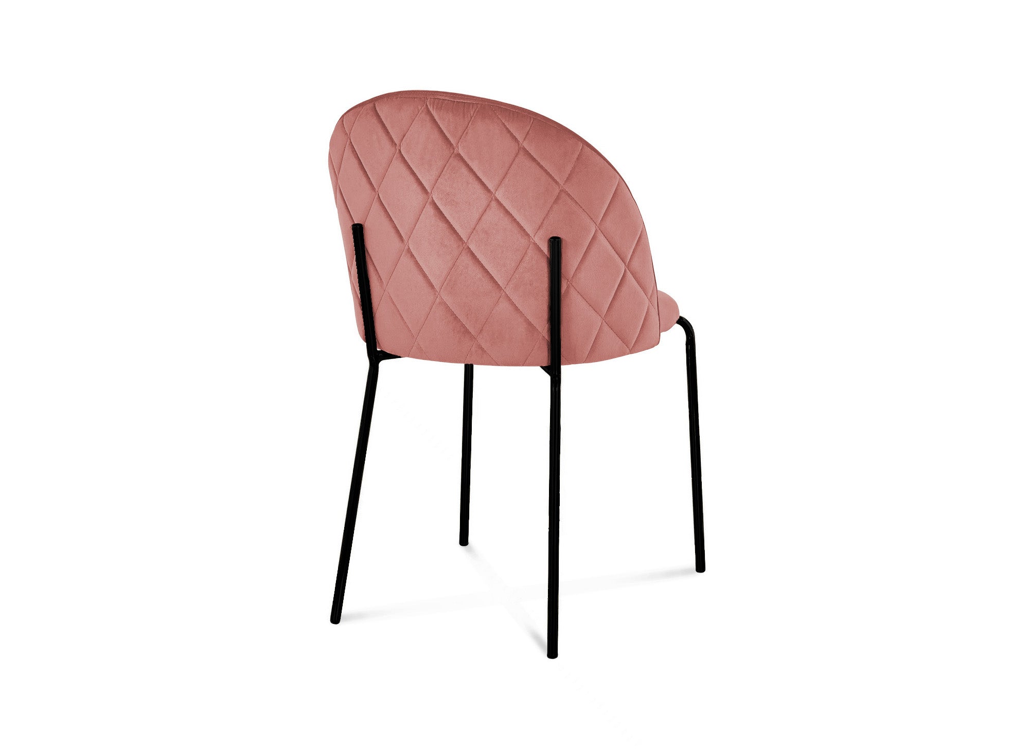 2er-Set Designerstühle aus rosa Samt mit schwarzen Beinen KENNETH