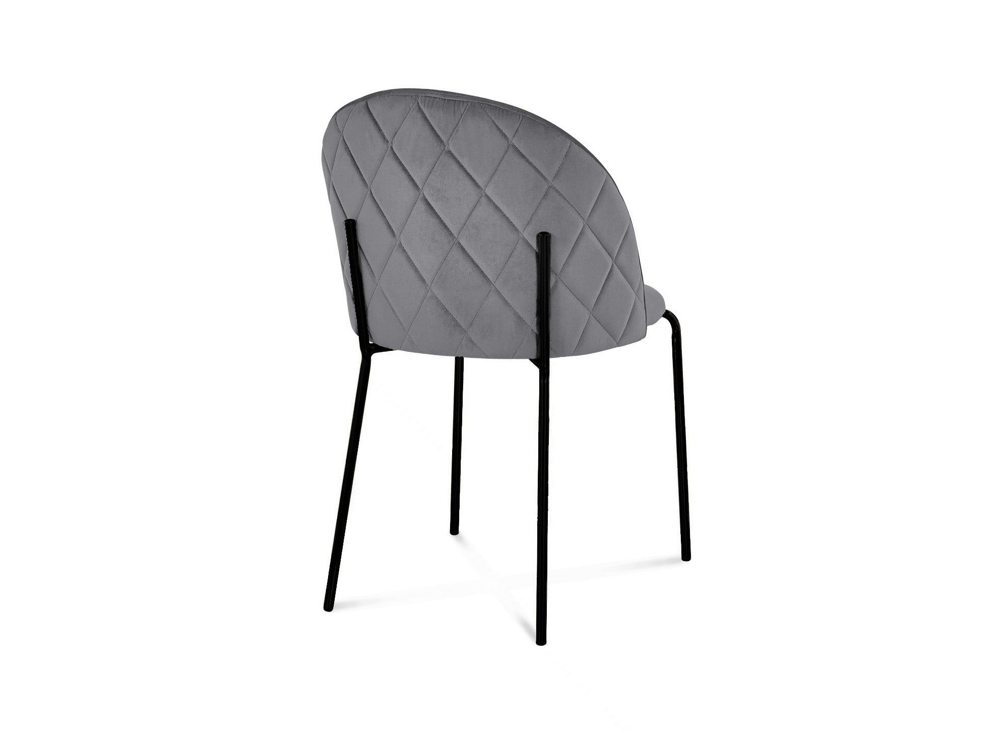 2er-Set Designerstühle aus grauem Samt mit schwarzen Beinen KENNETH