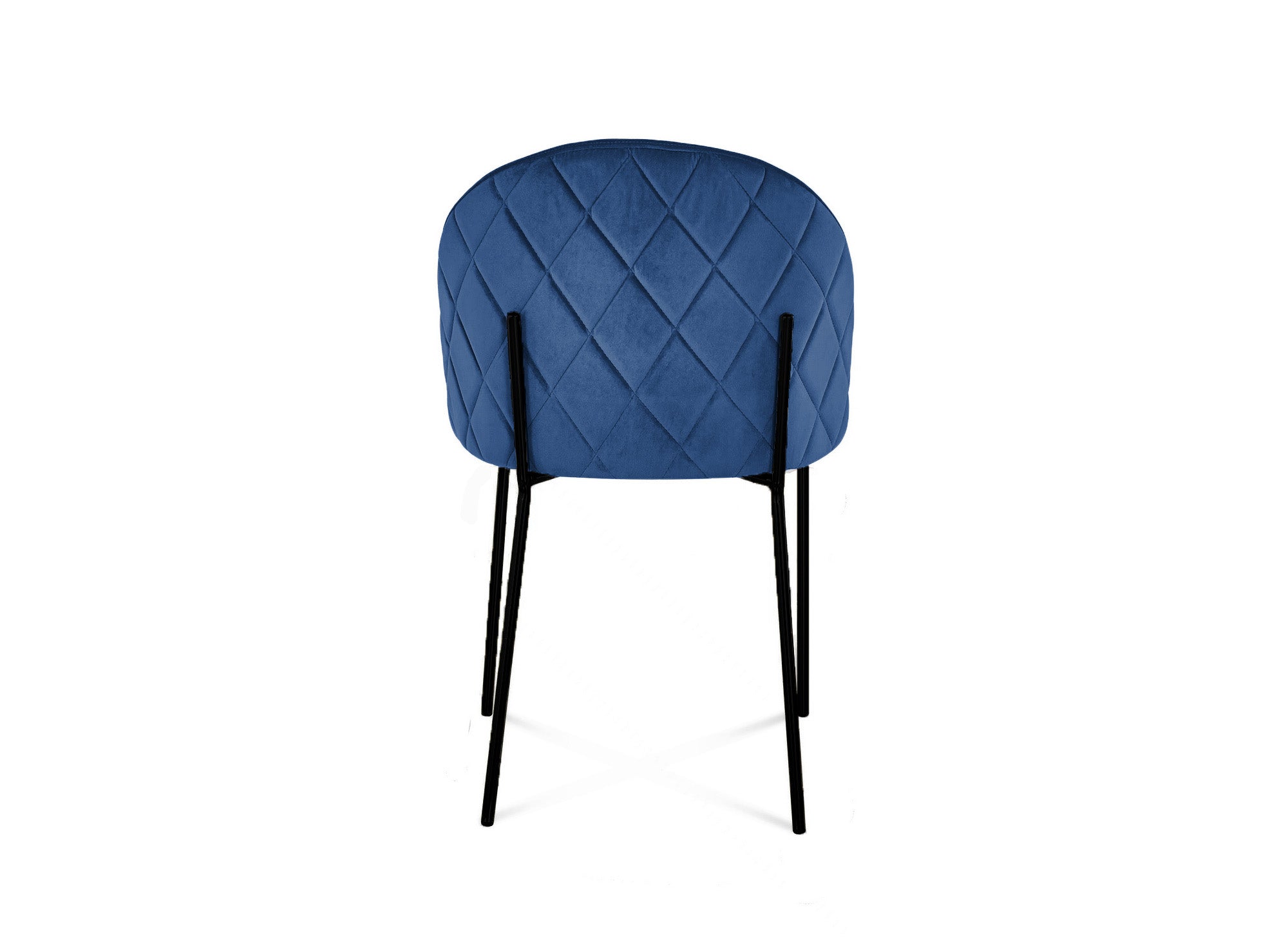 2er Set Designerstühle aus blauem Samt mit schwarzen Beinen KENNETH
