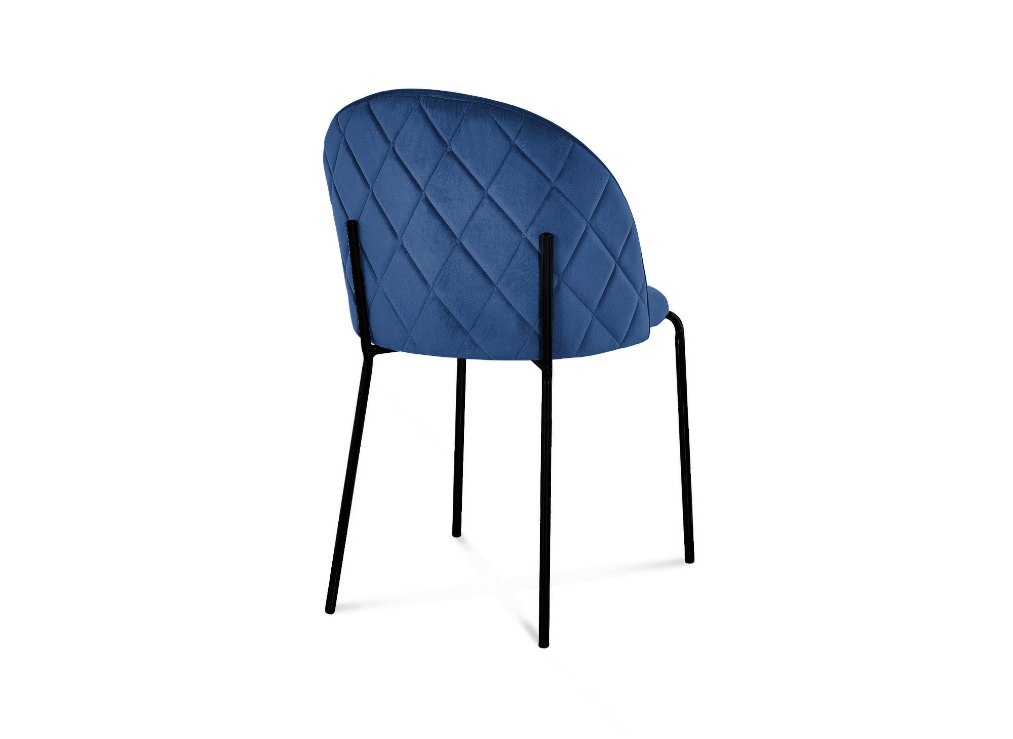 2er Set Designerstühle aus blauem Samt mit schwarzen Beinen KENNETH