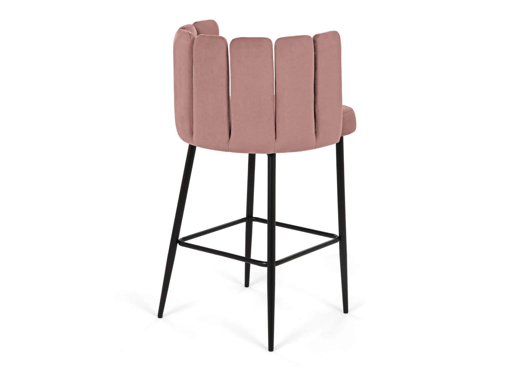 2er-Set Designer-Barhocker DEBBY aus rosa Samt