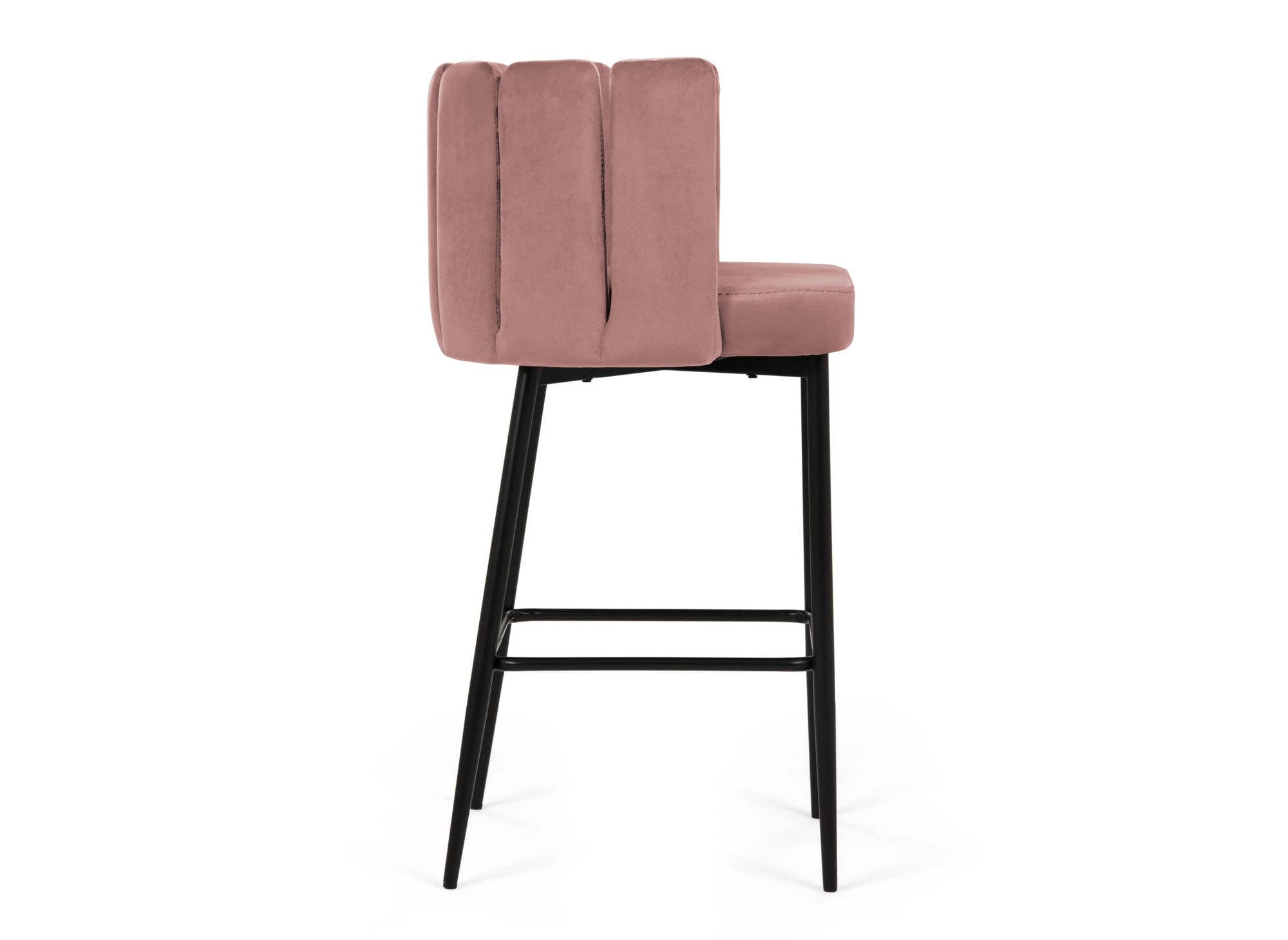 2er-Set Designer-Barhocker DEBBY aus rosa Samt