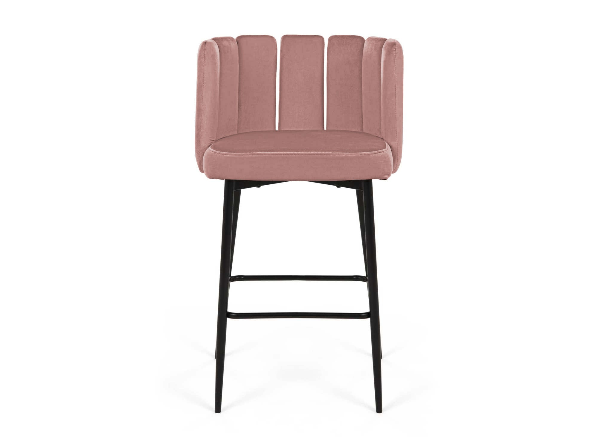 2er-Set Designer-Barhocker DEBBY aus rosa Samt