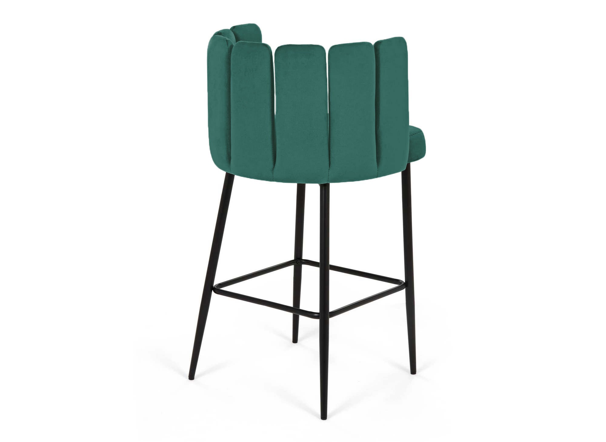 2er-Set Designer-Barhocker DEBBY aus grünem Samt