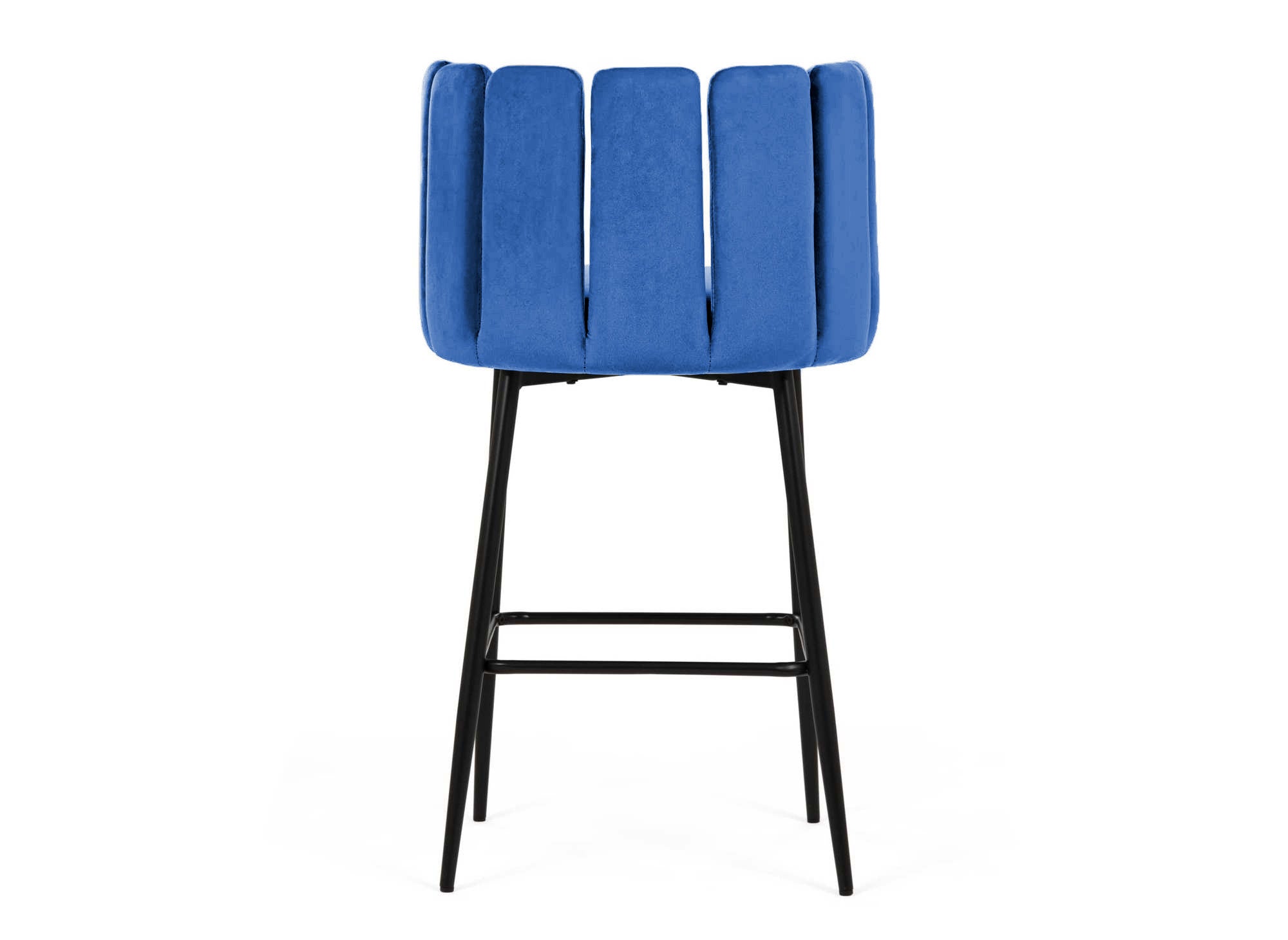 2er-Set Designer-Barhocker DEBBY aus blauem Samt